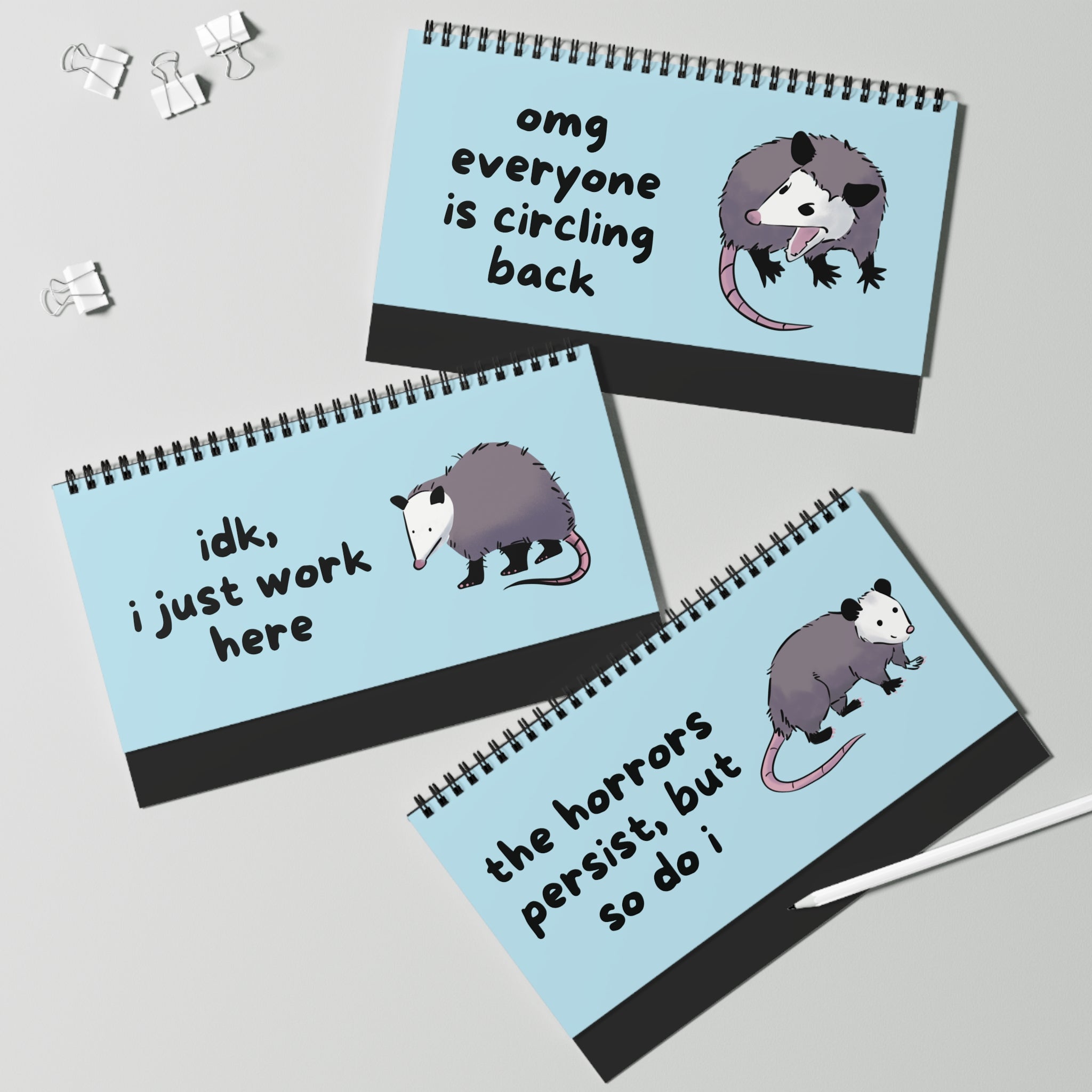 Opossums At Work Desk Sign