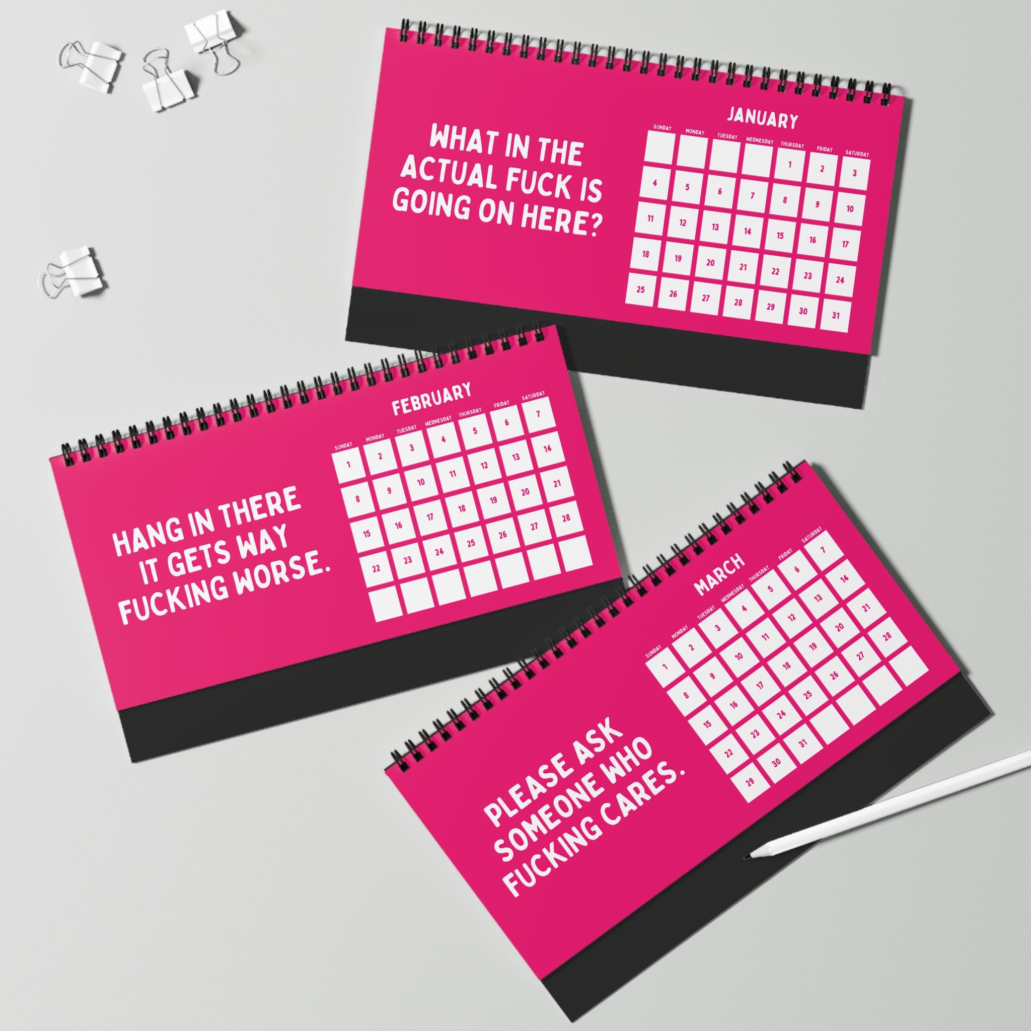 2026 Things I Want To Say At Work Calendar Pink