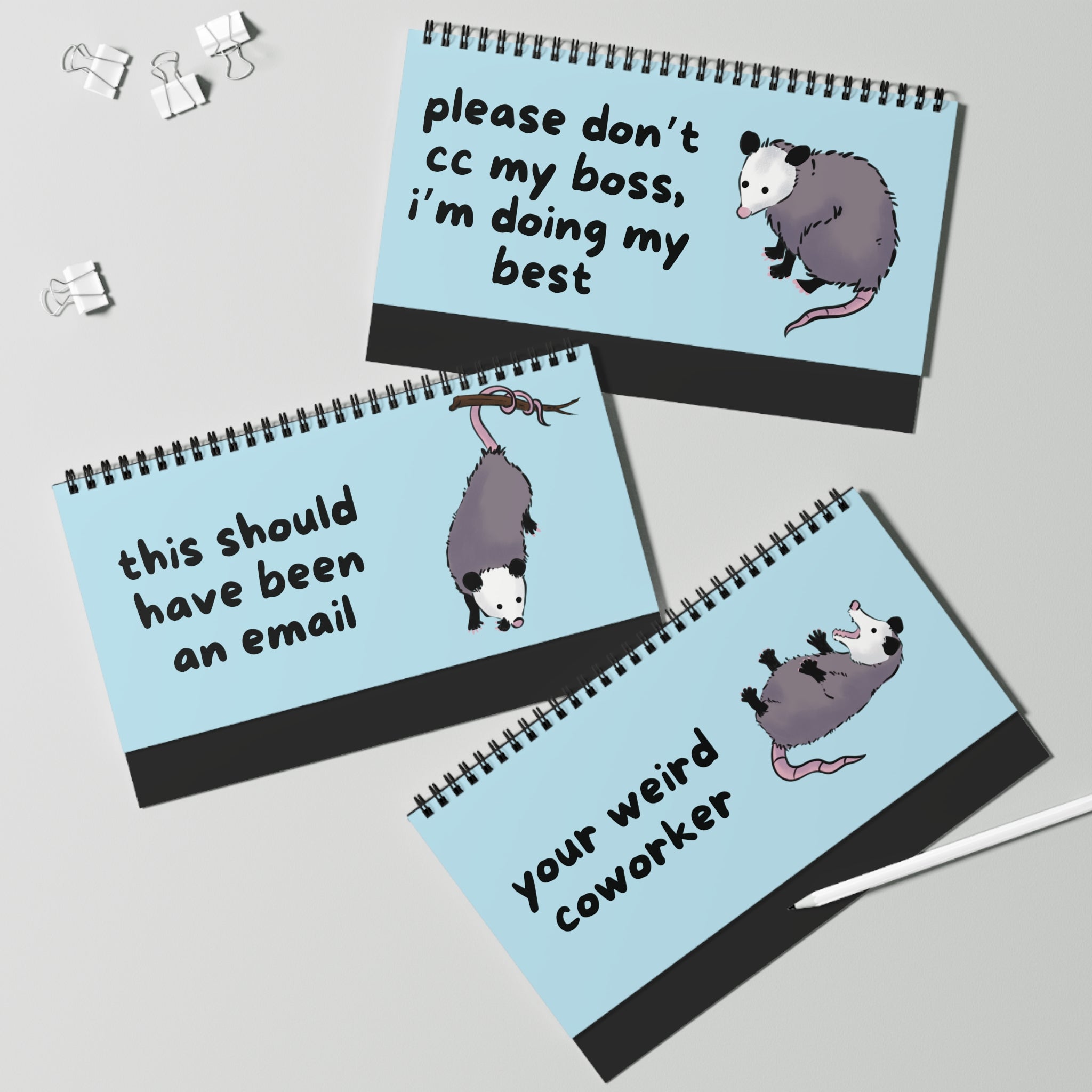 Opossums At Work Desk Sign