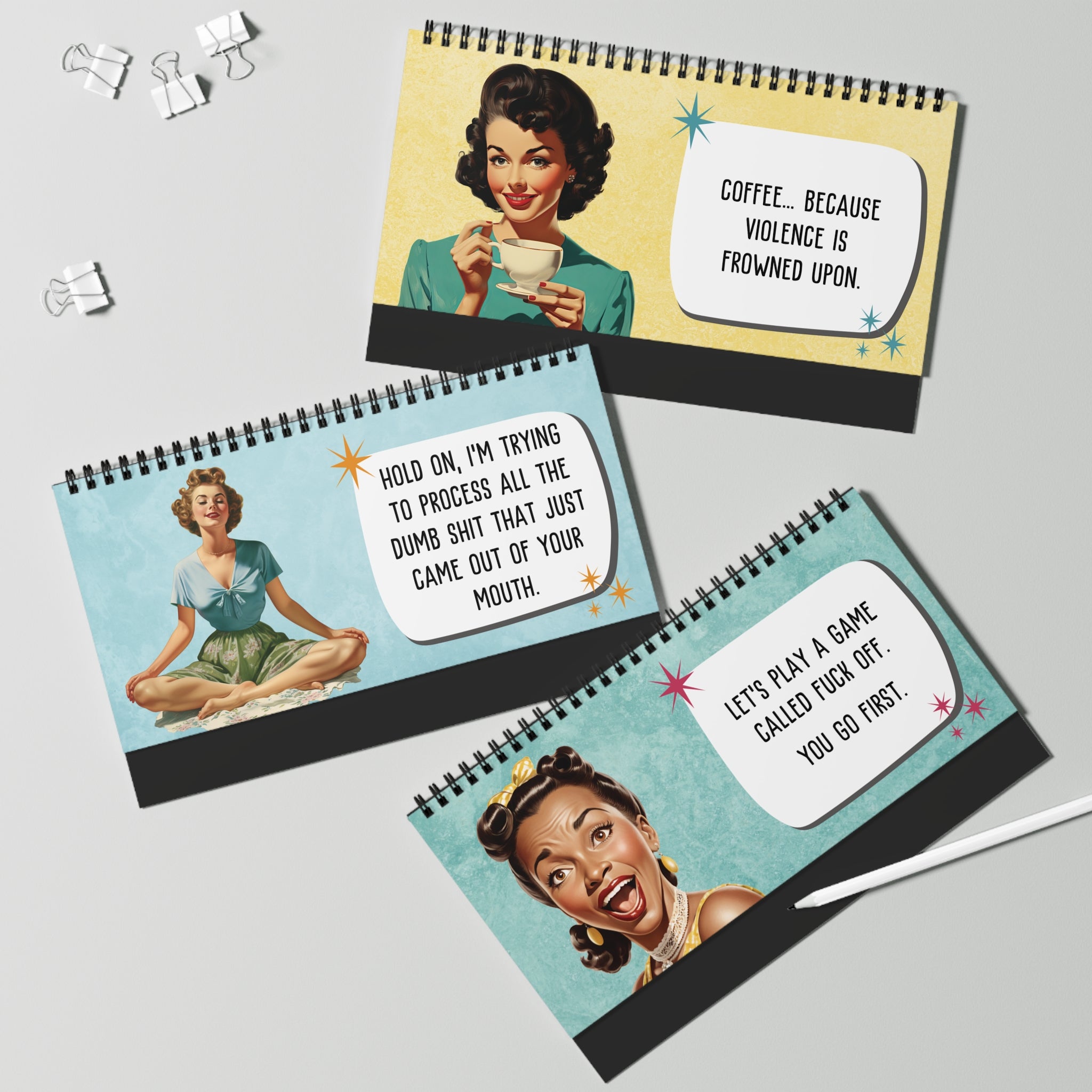 Sassy & Sweary Women at the Office Desk Flip Sign