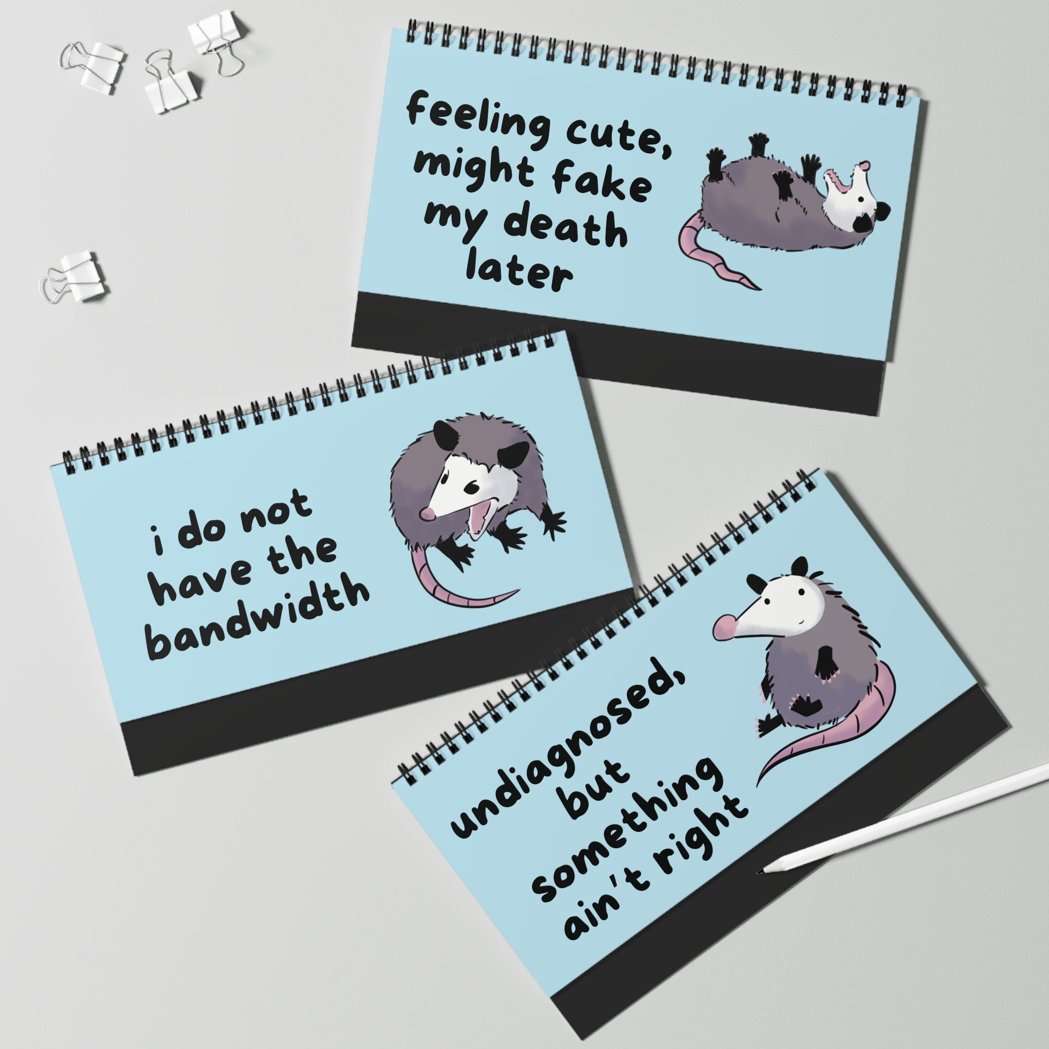 Opossums At Work Desk Sign