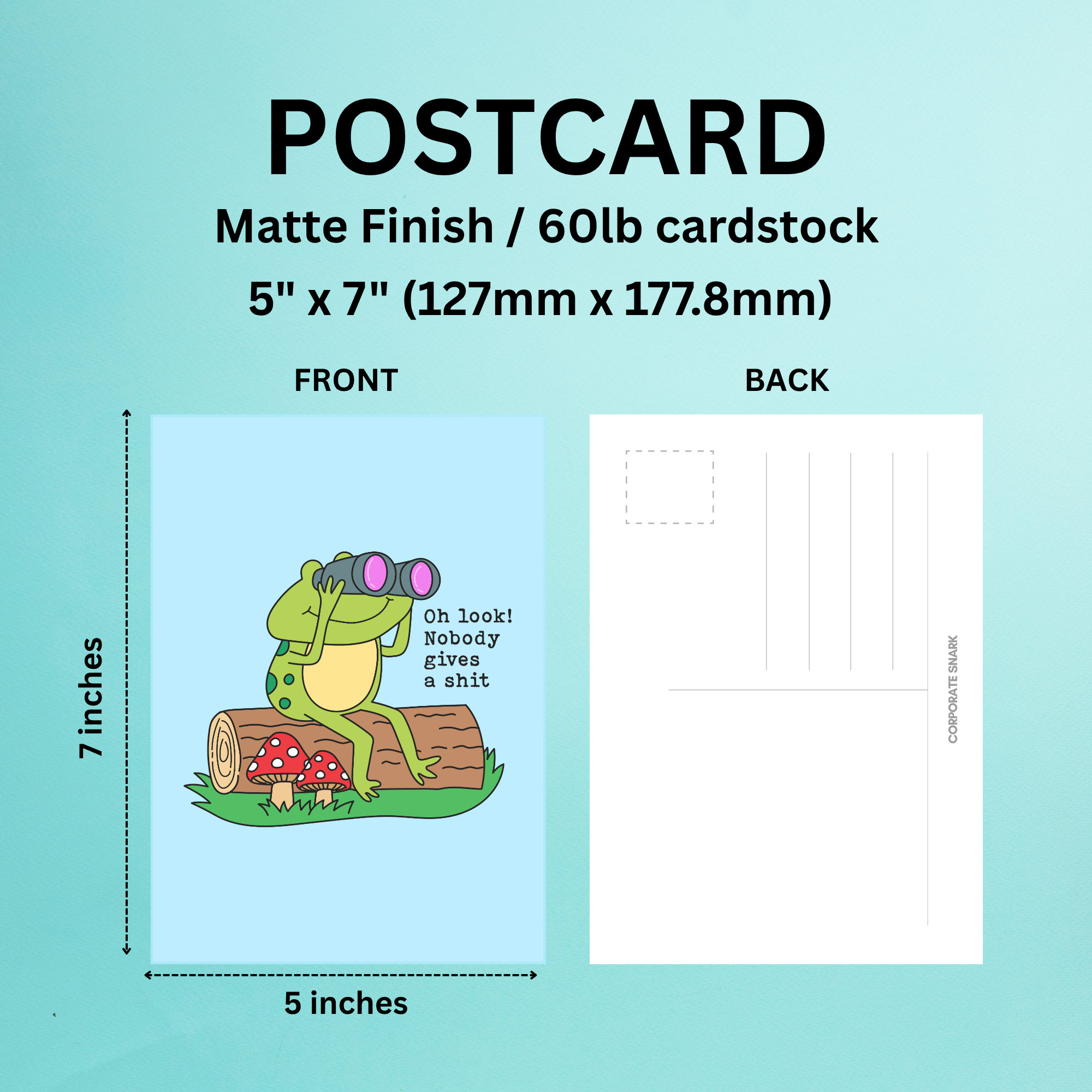 Oh Look Nobody Gives A Shit Postcard