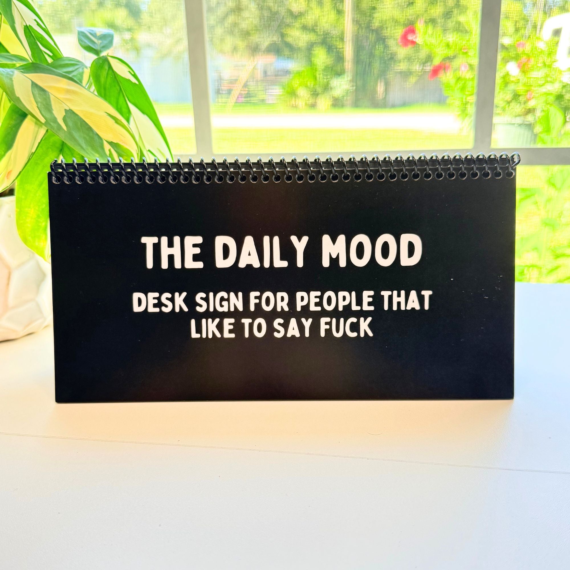 The Daily Mood Desk Sign for People That Like To Say F*ck Black