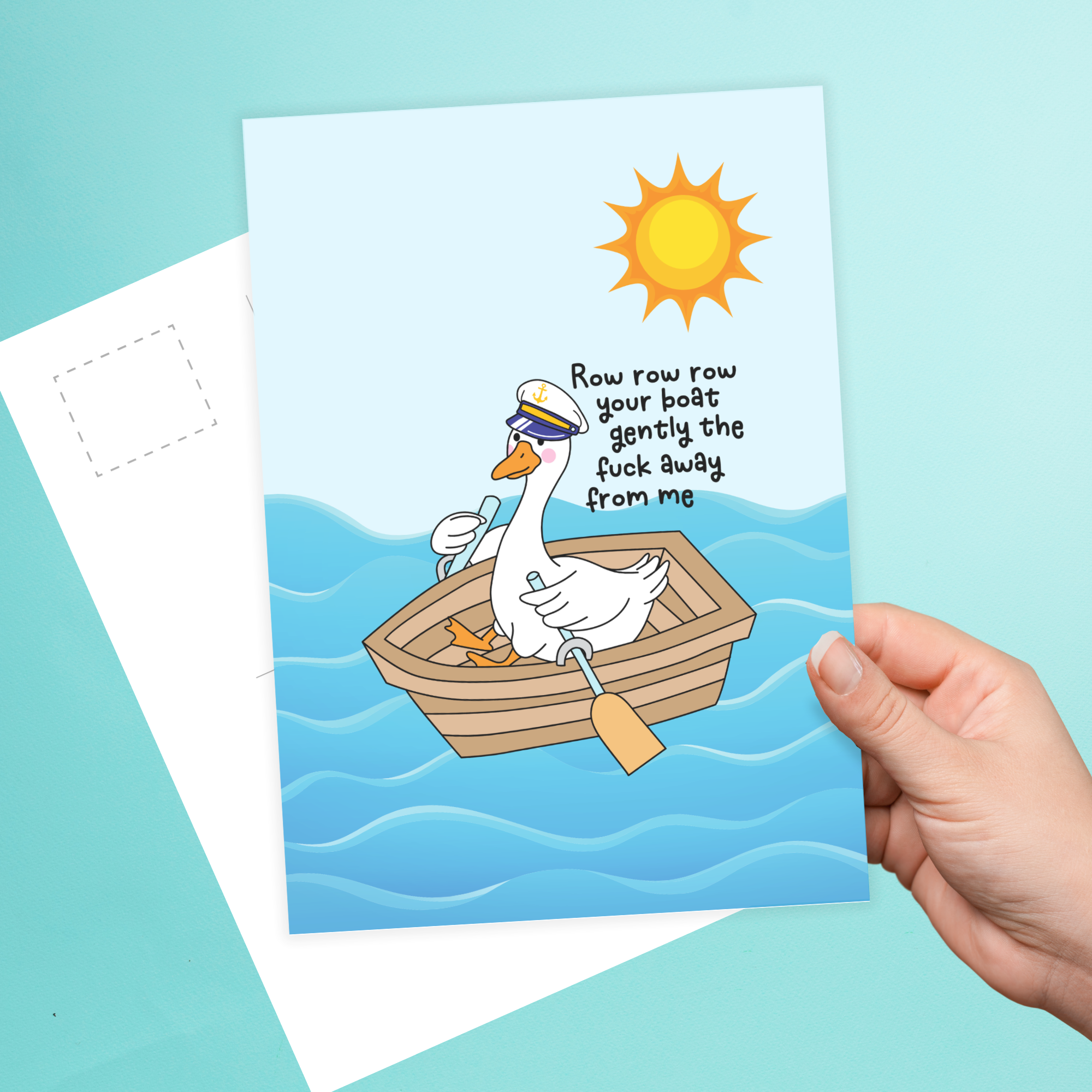 Row Row Row Your Boat Postcard