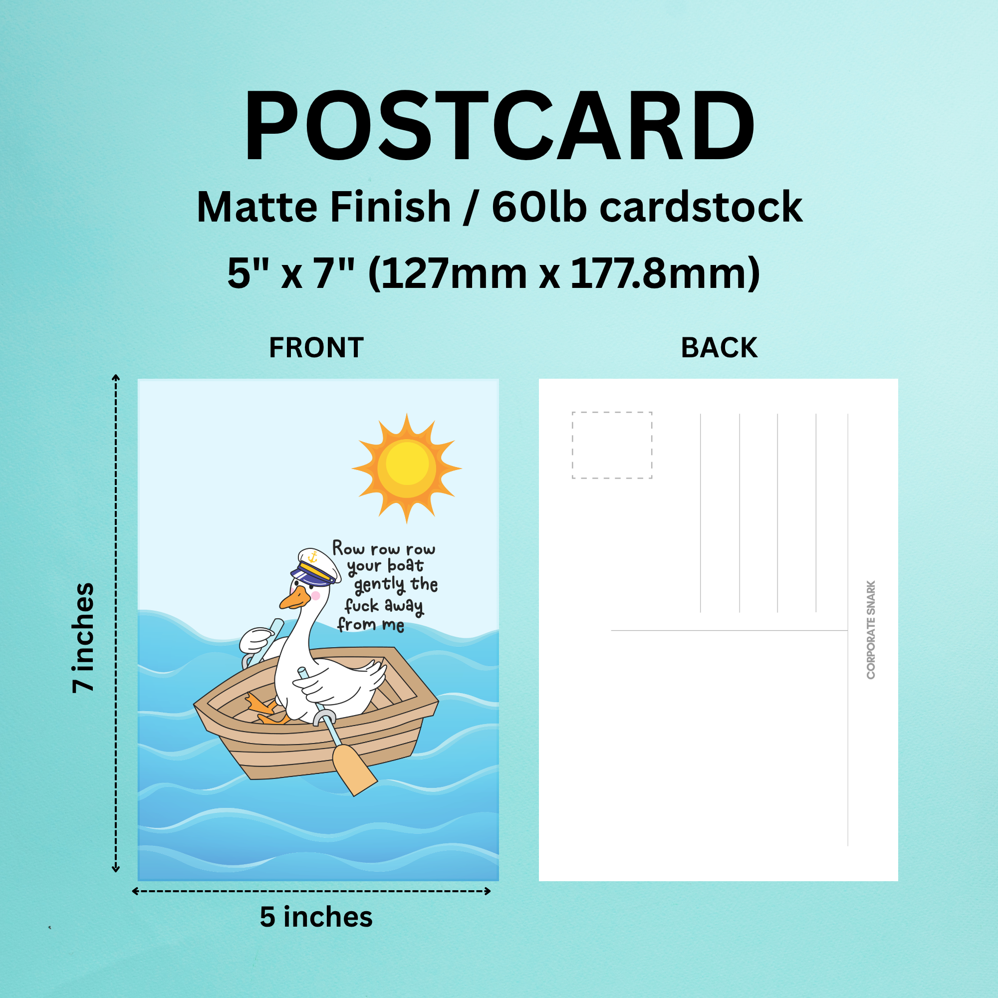 Row Row Row Your Boat Postcard