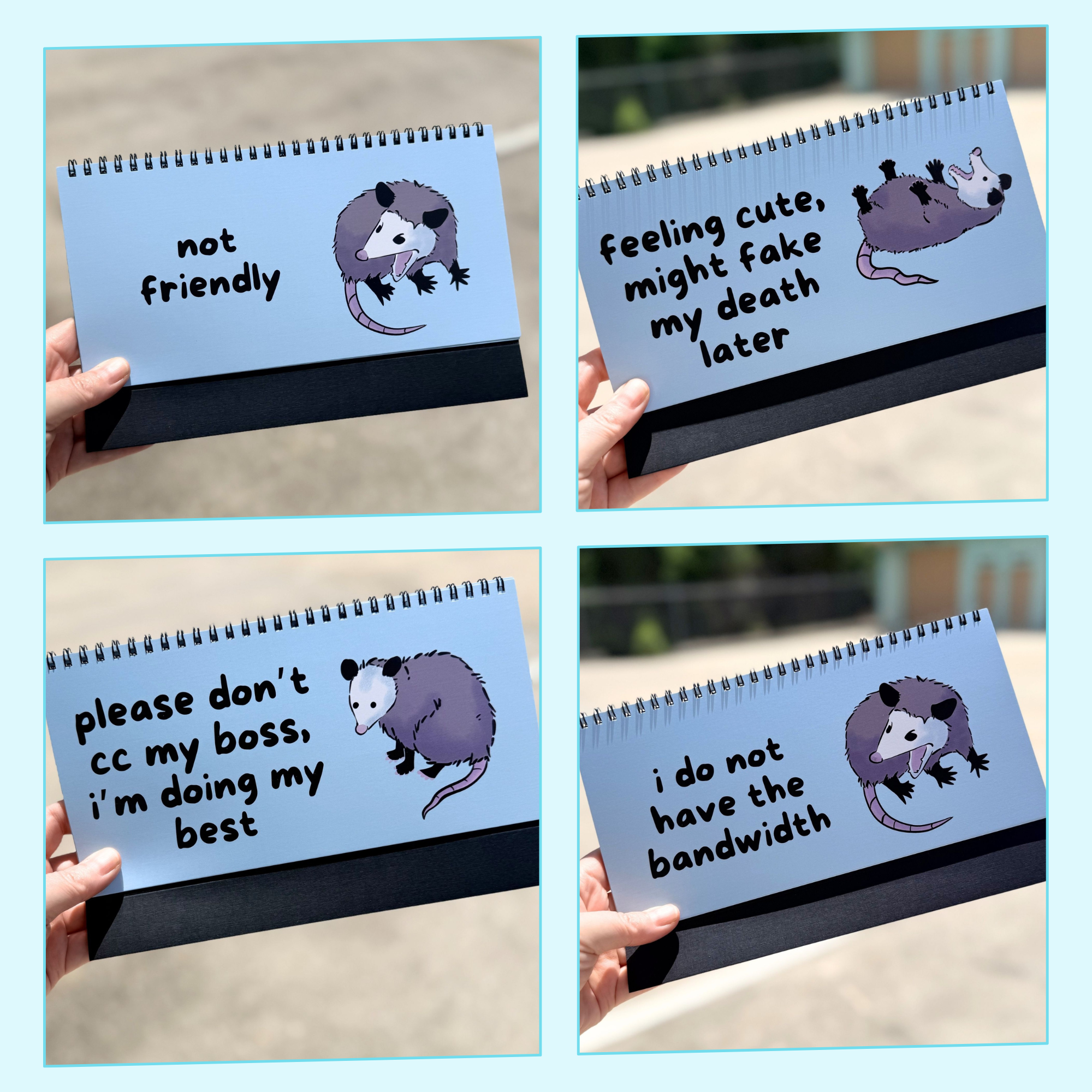 Opossums At Work Desk Sign