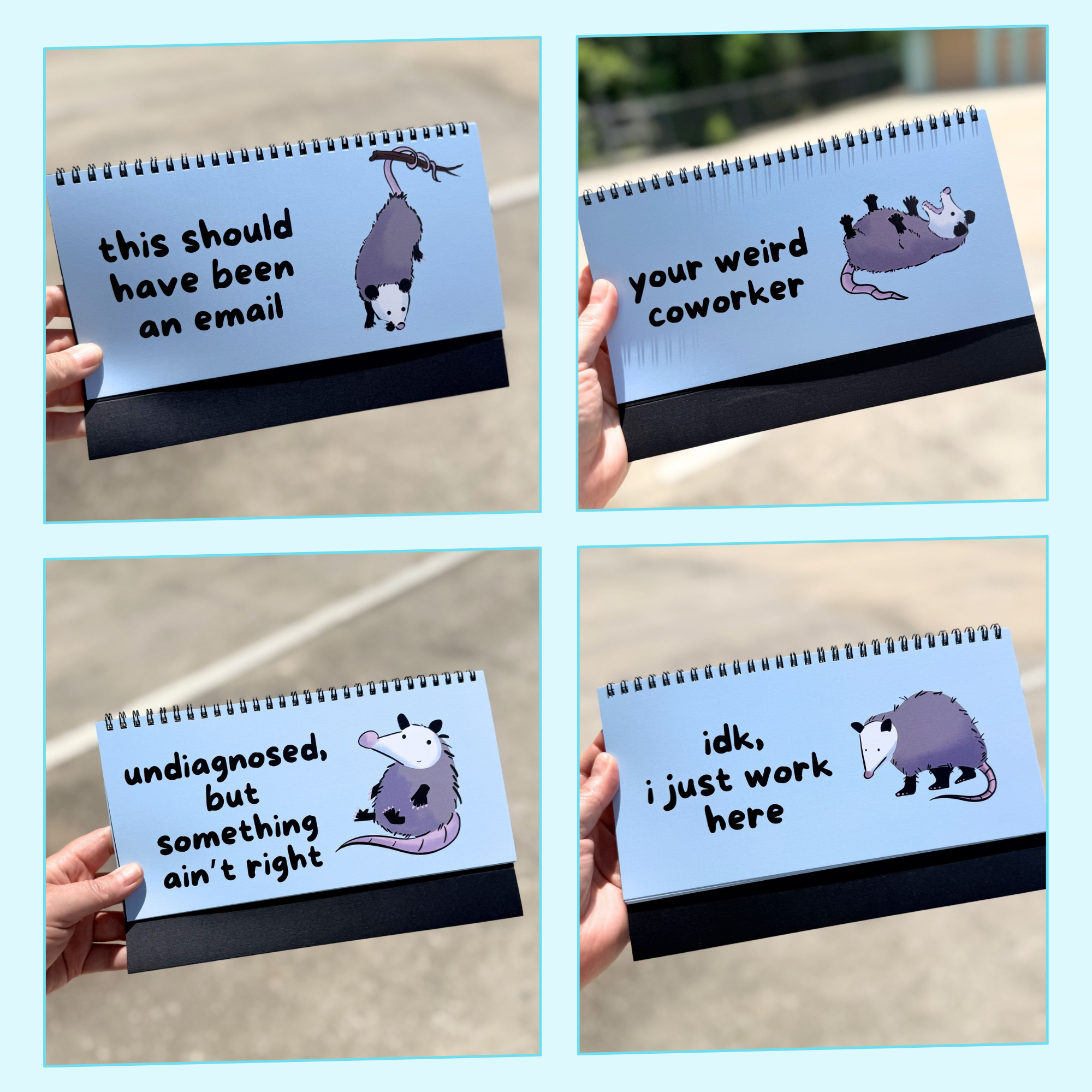 Opossums At Work Desk Sign