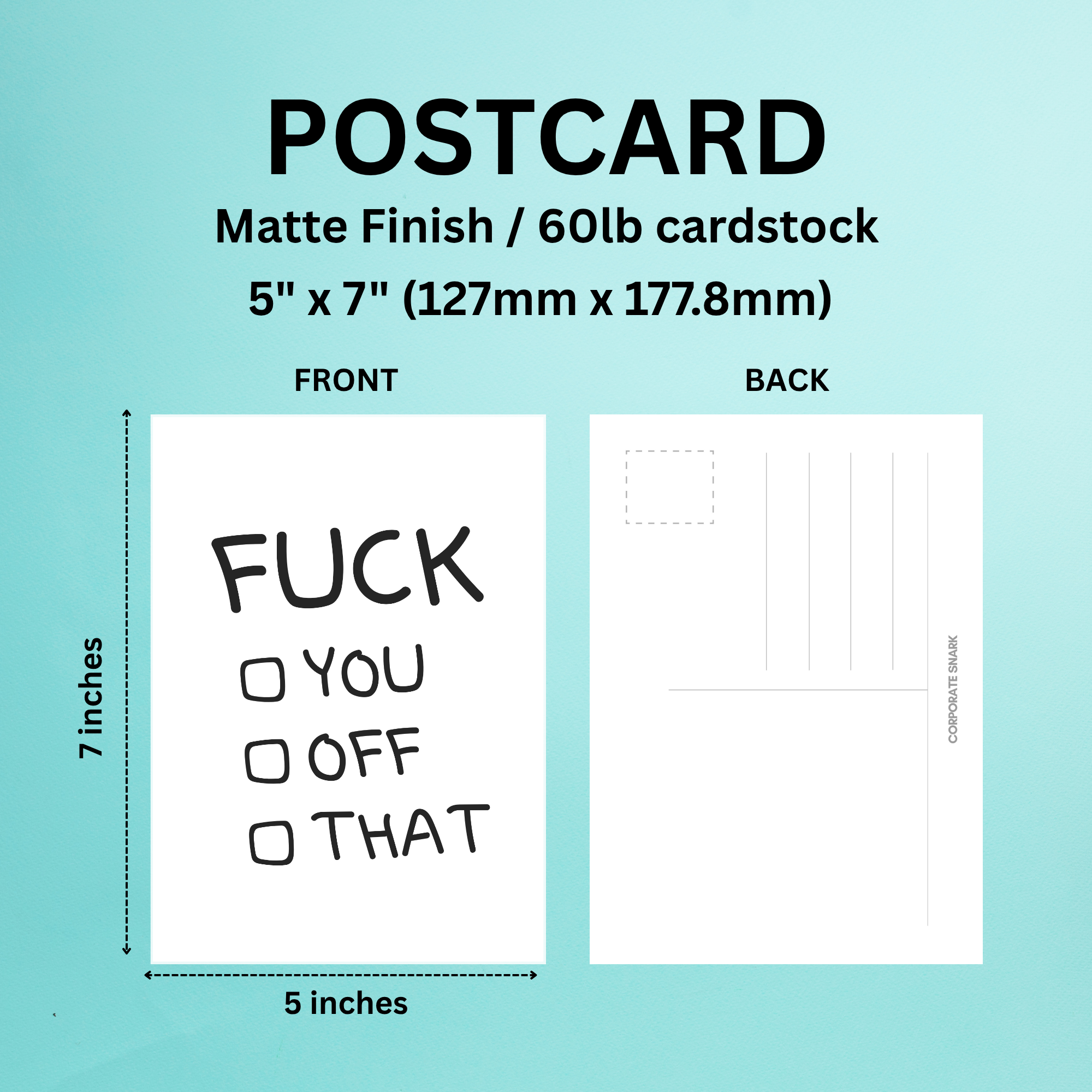 Fuck You, Off, That Postcard