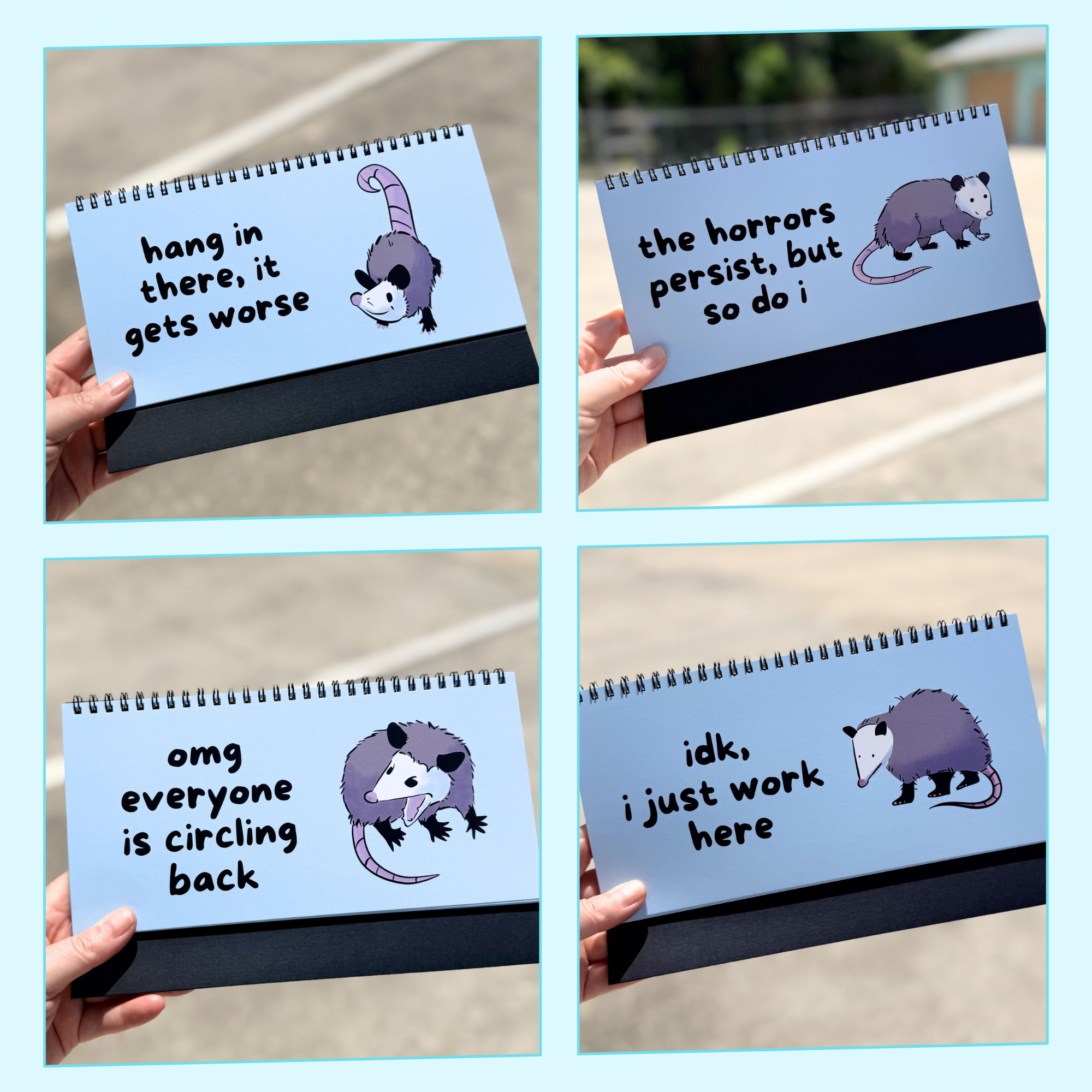 Opossums At Work Desk Sign