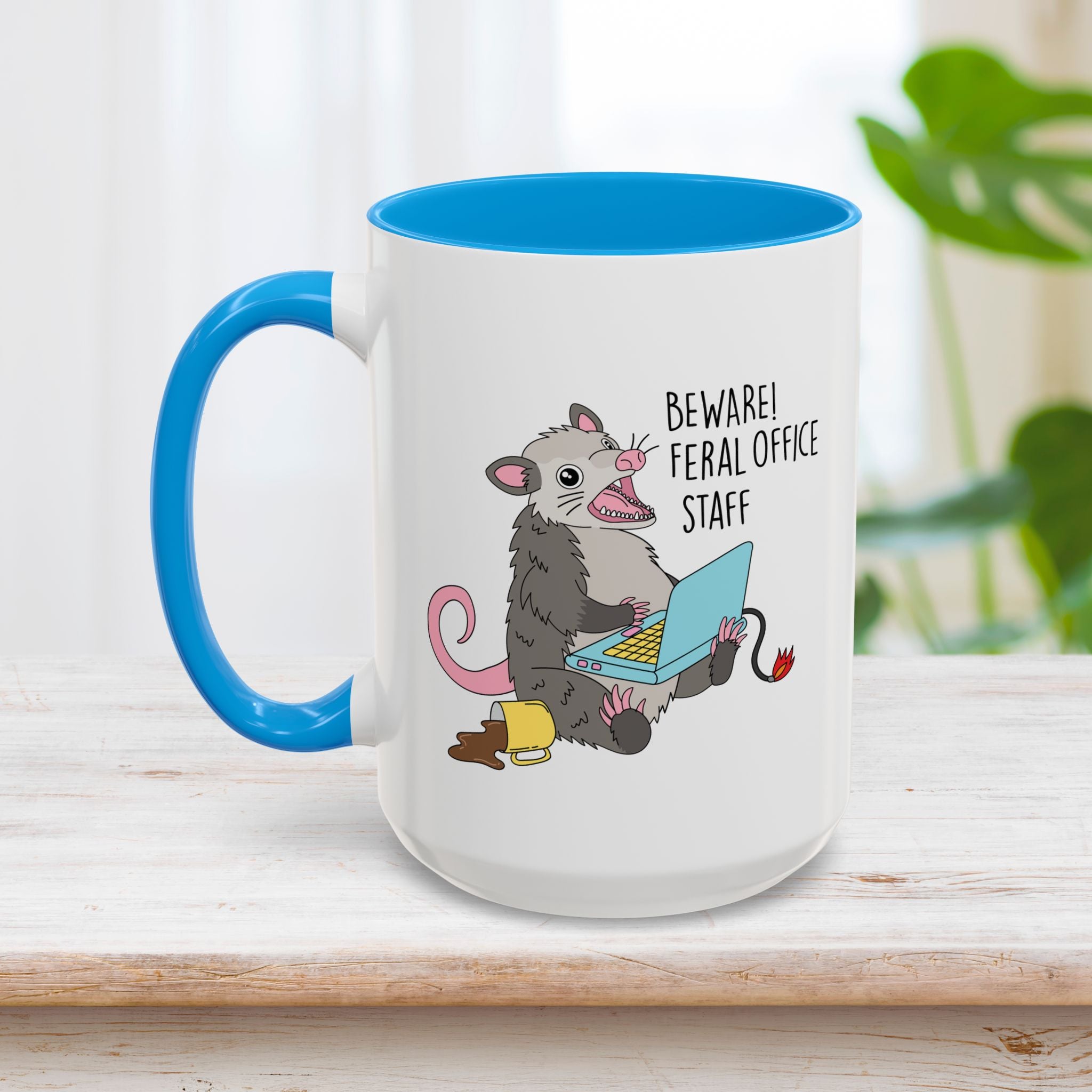 Beware! Feral Office Staff Mug 15oz