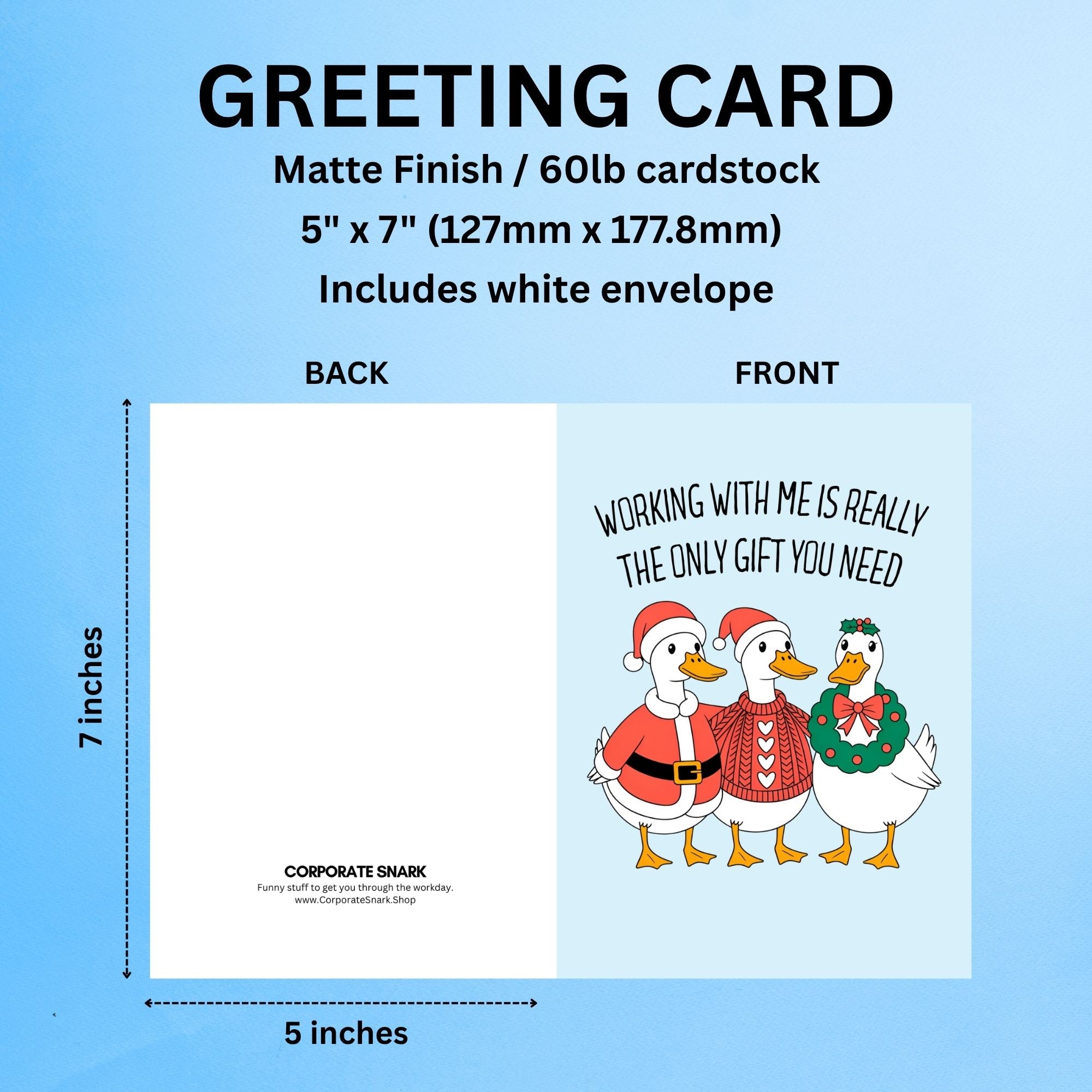 Working With Me Is Really Only The Gift You Need Christmas Card