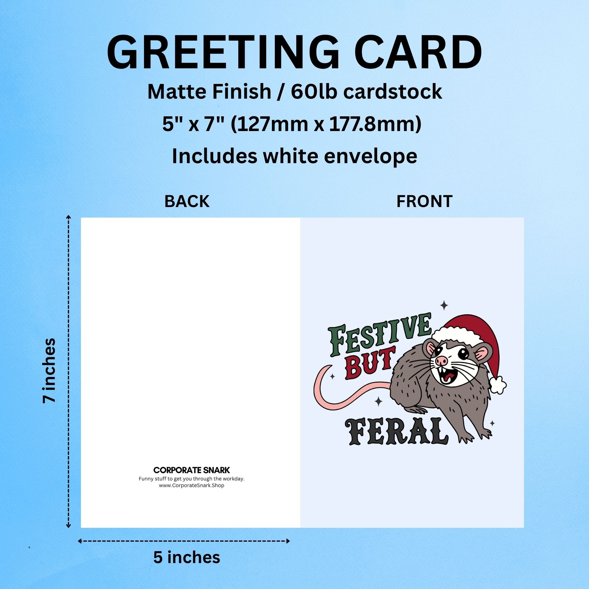 Festive But Feral Christmas Card