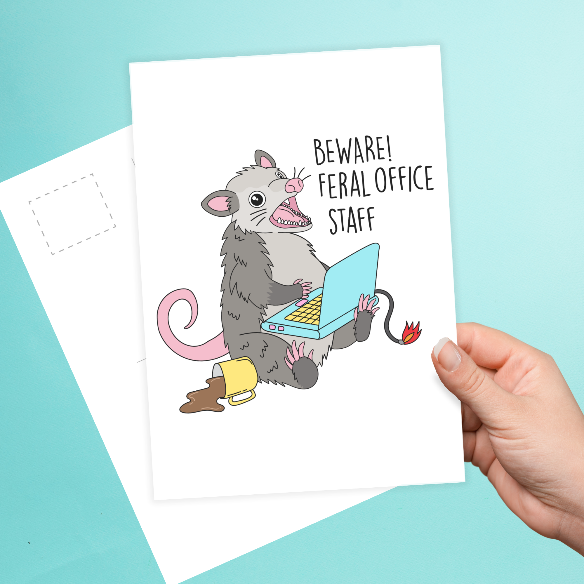 Beware! Feral Office Staff Postcard