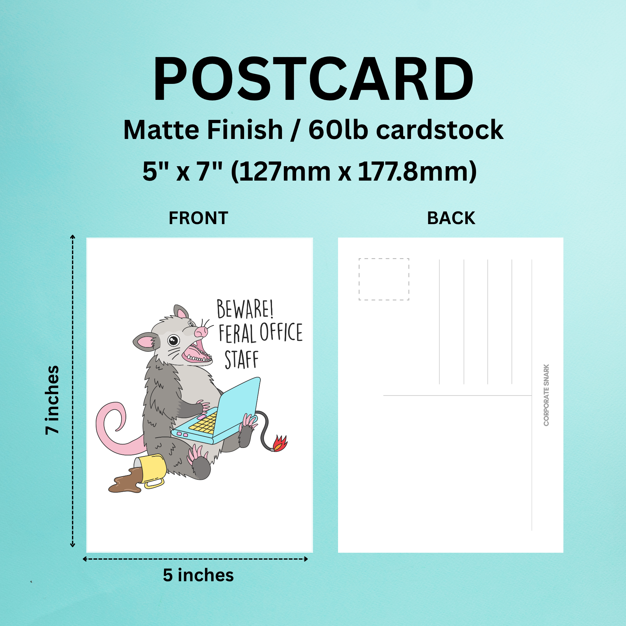 Beware! Feral Office Staff Postcard