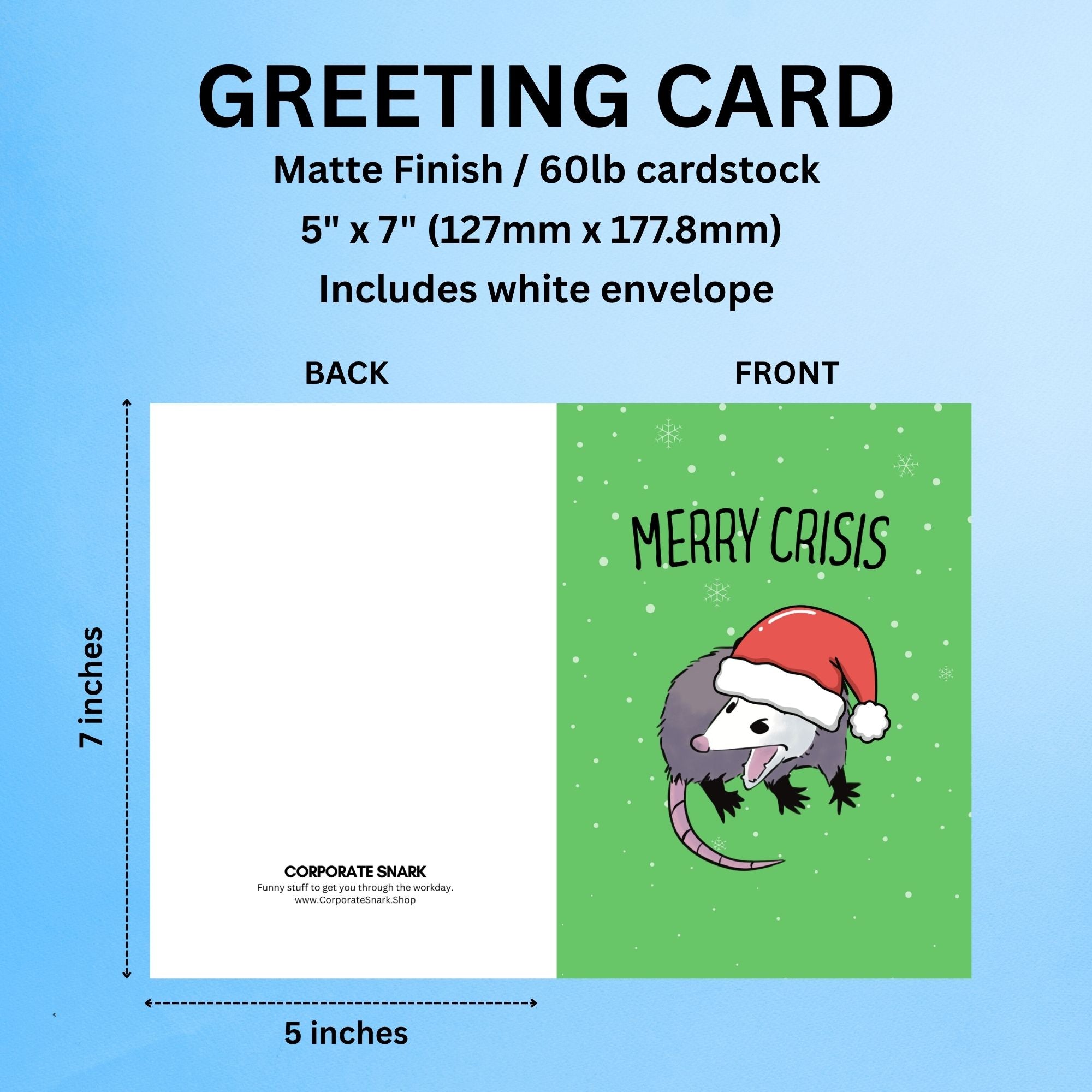 Merry Crisis Opossum Christmas Card