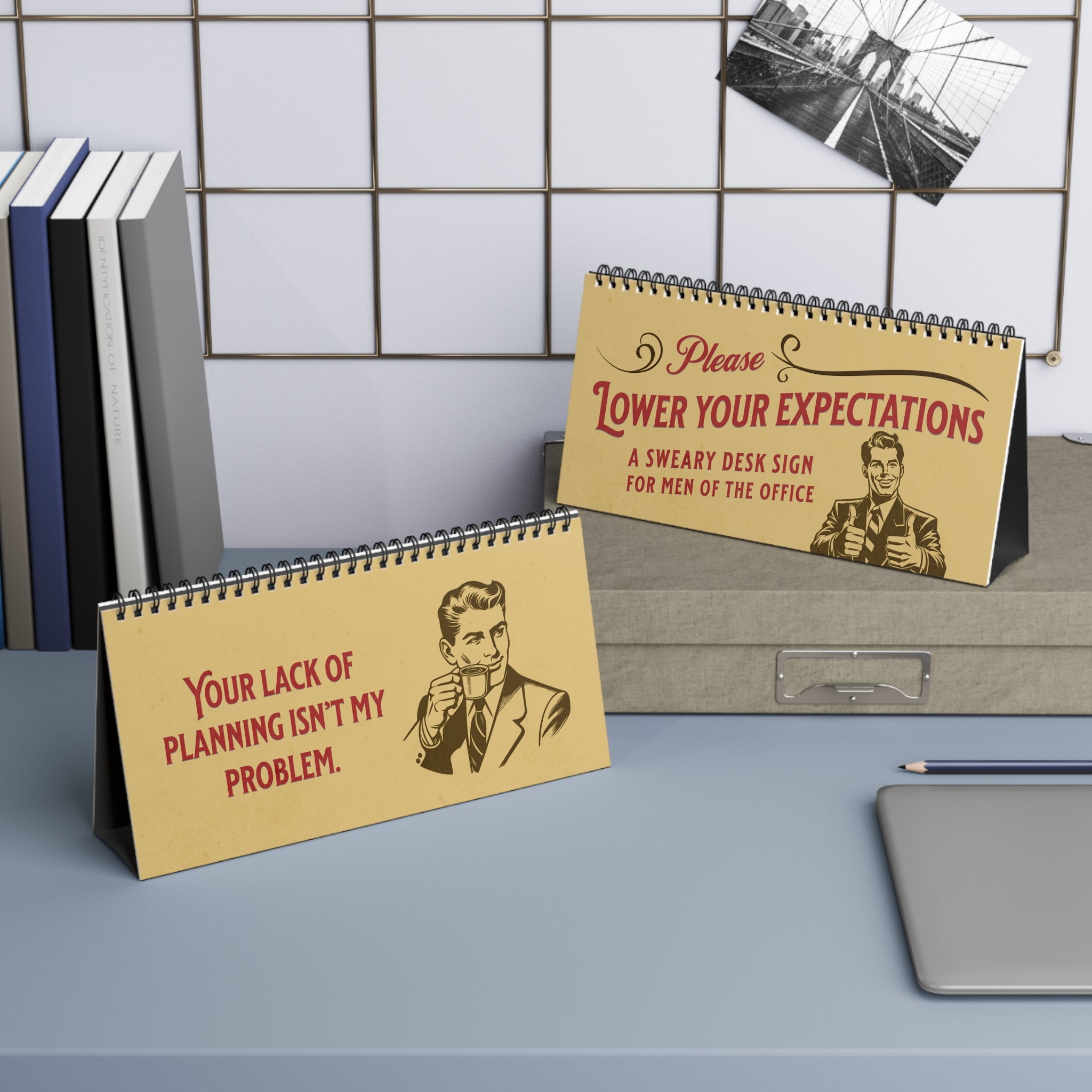 Please Lower Your Expectations Men of the Office Flip Sign
