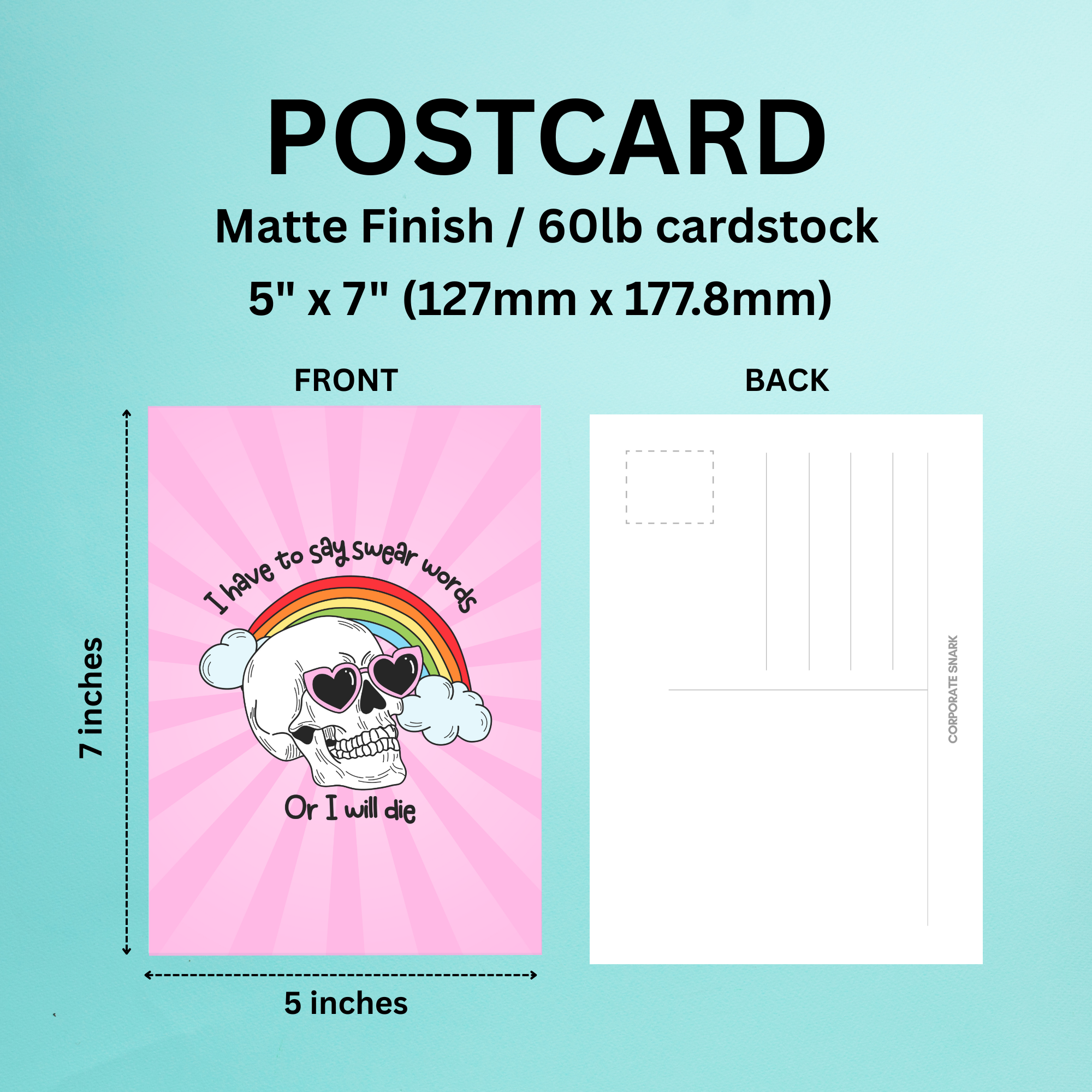 I Have to Say Swear Words Or I will Die Postcard