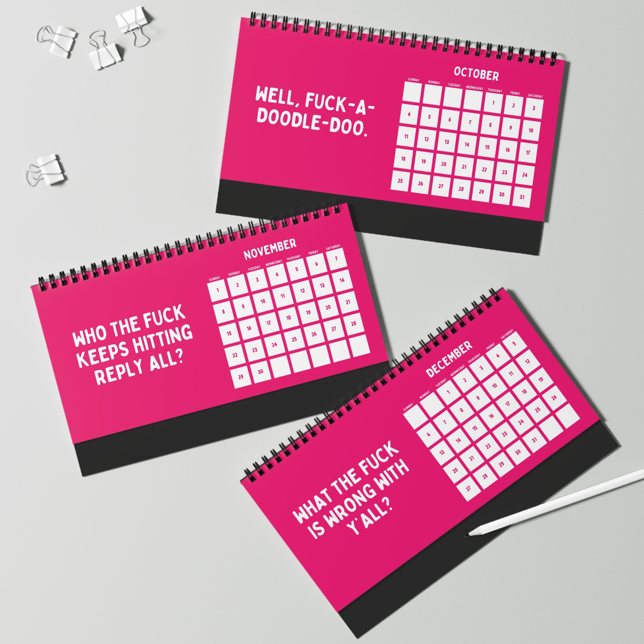 2026 Things I Want To Say At Work Calendar Pink
