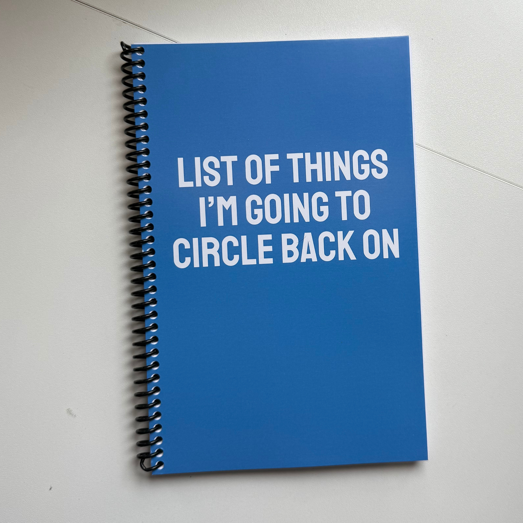 IMPERFECT List of Things I'm Going To Circle Back On Notebook