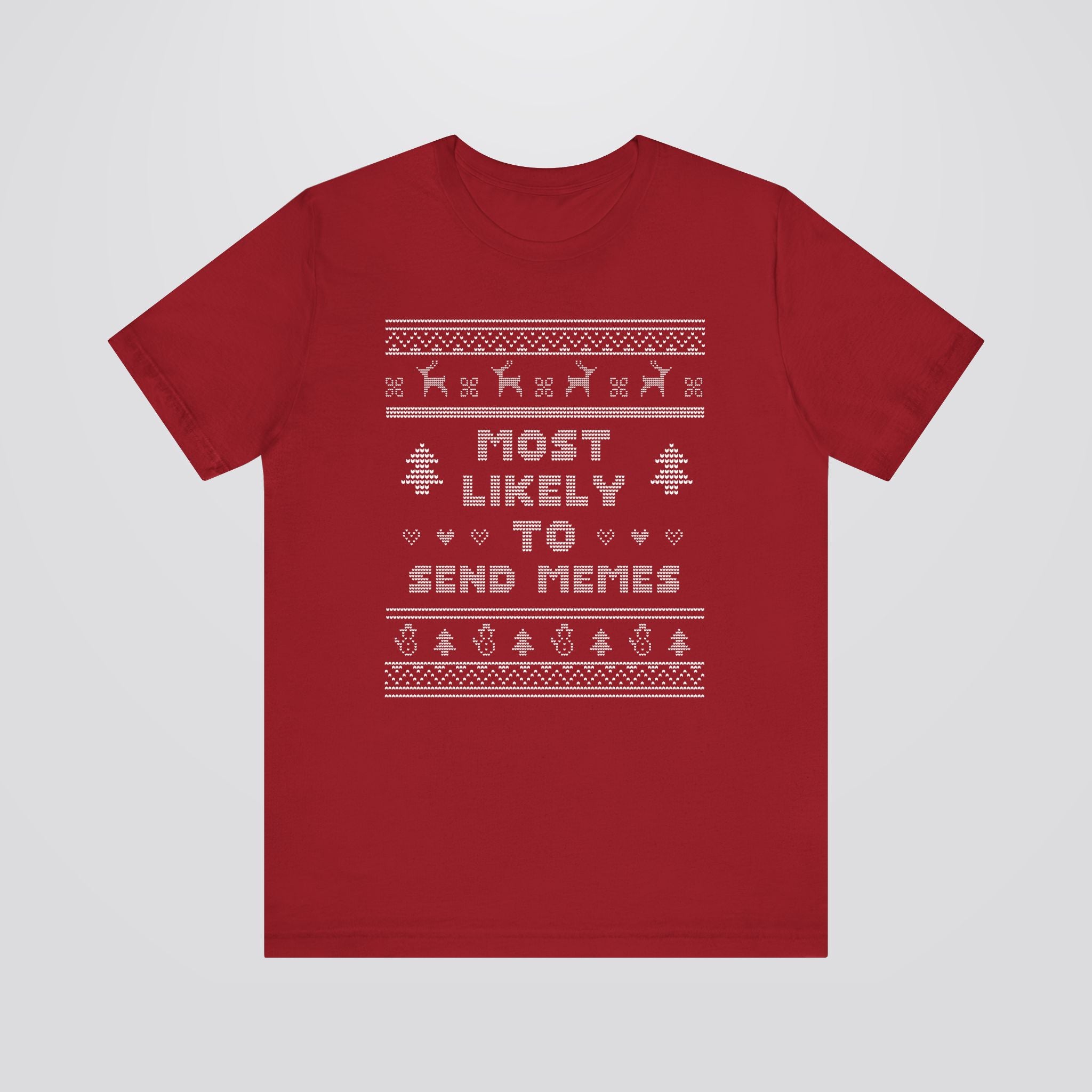 Most Likely To Send Memes Ugly Christmas Tshirt