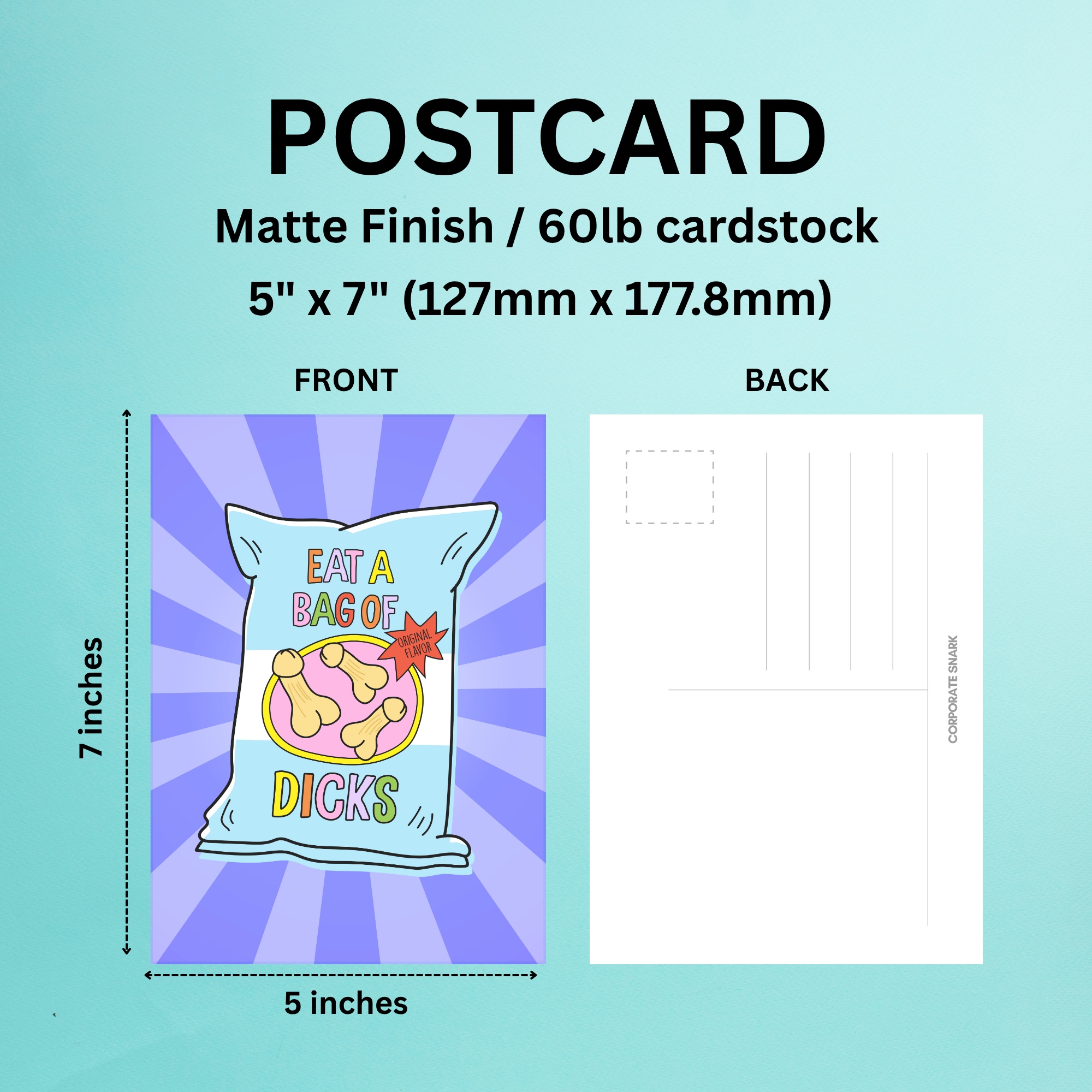 Eat a Bag of Dicks Postcard