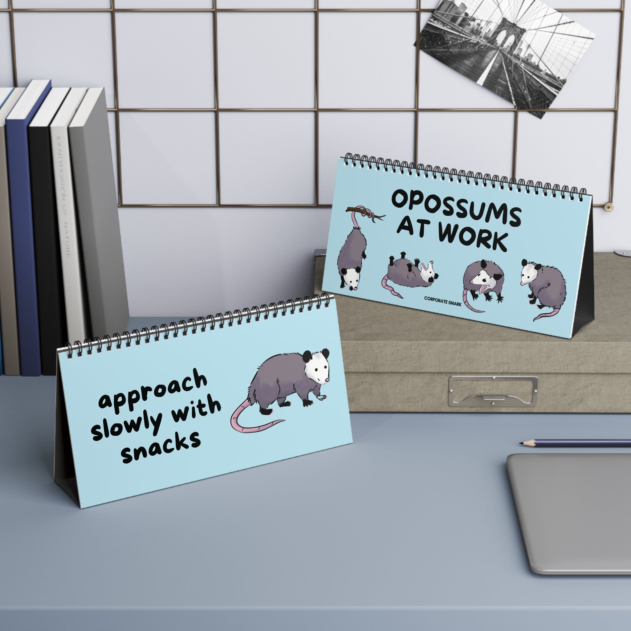 Opossums At Work Desk Sign
