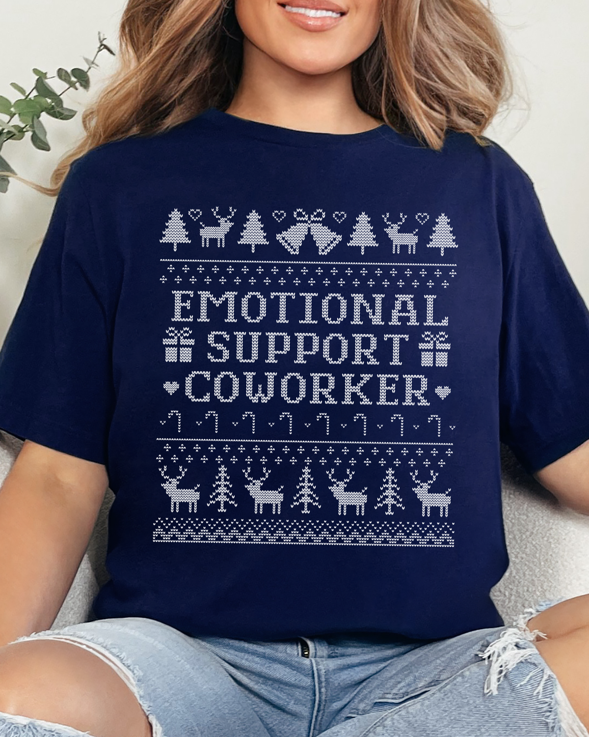 Emotional Support Coworker Ugly Christmas T-shirt