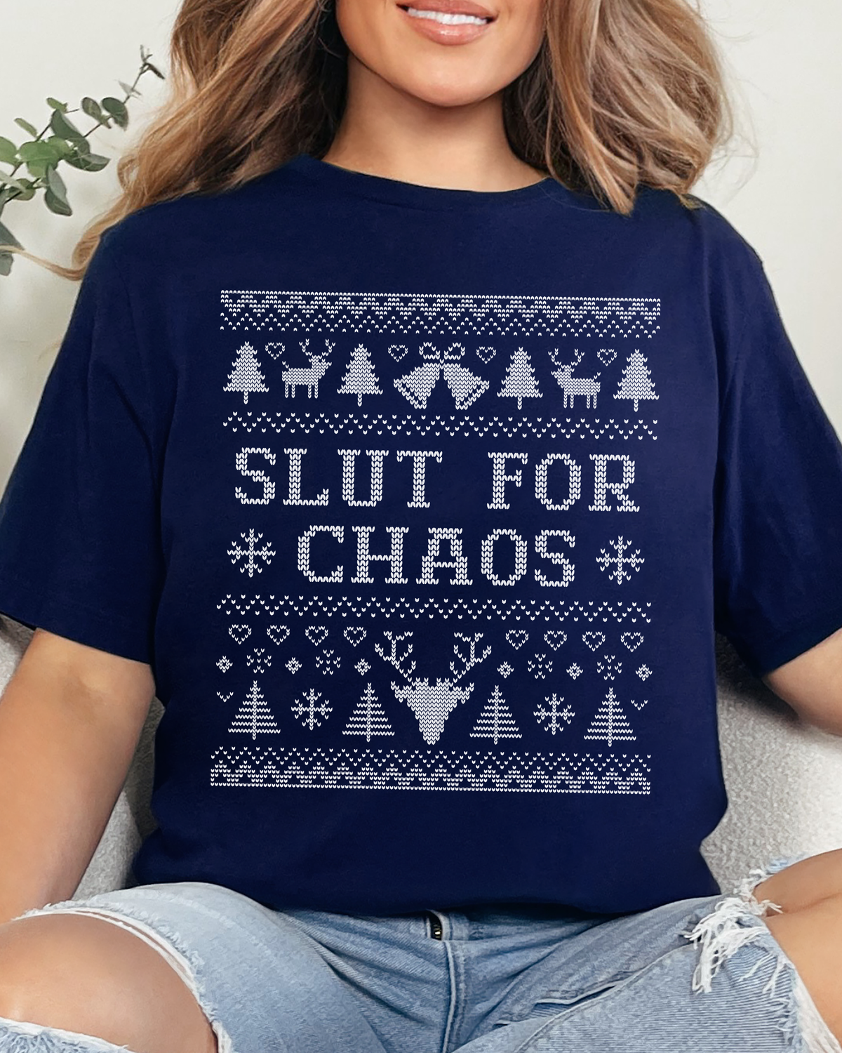 Slut For Chaos Ugly Christmas T-shirt