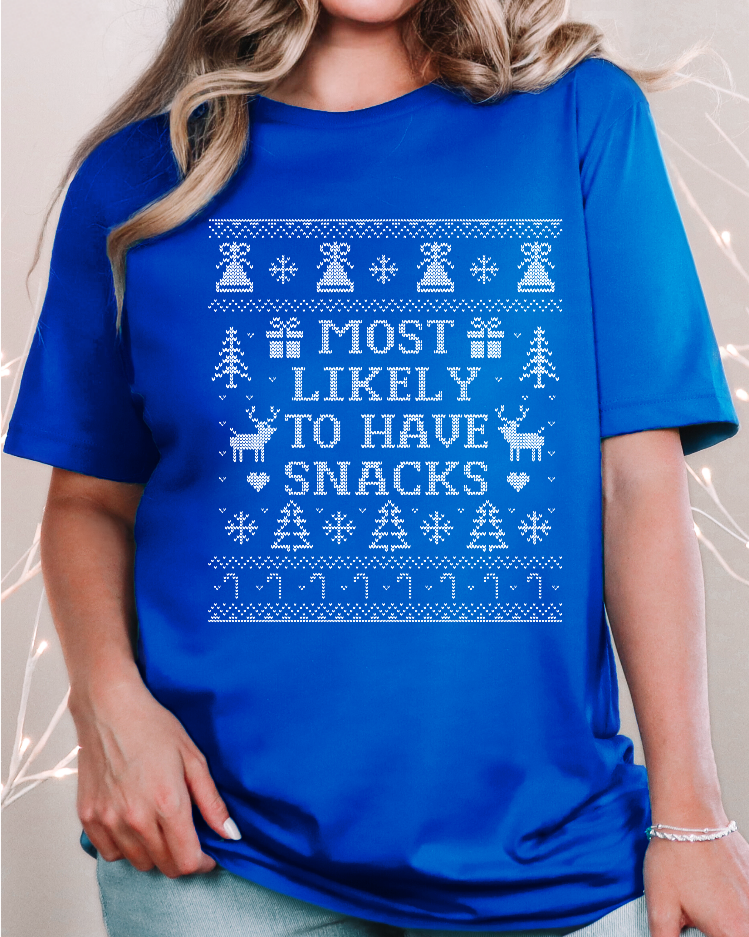 Most Likely To Have Snacks Ugly Christmas T-shirt