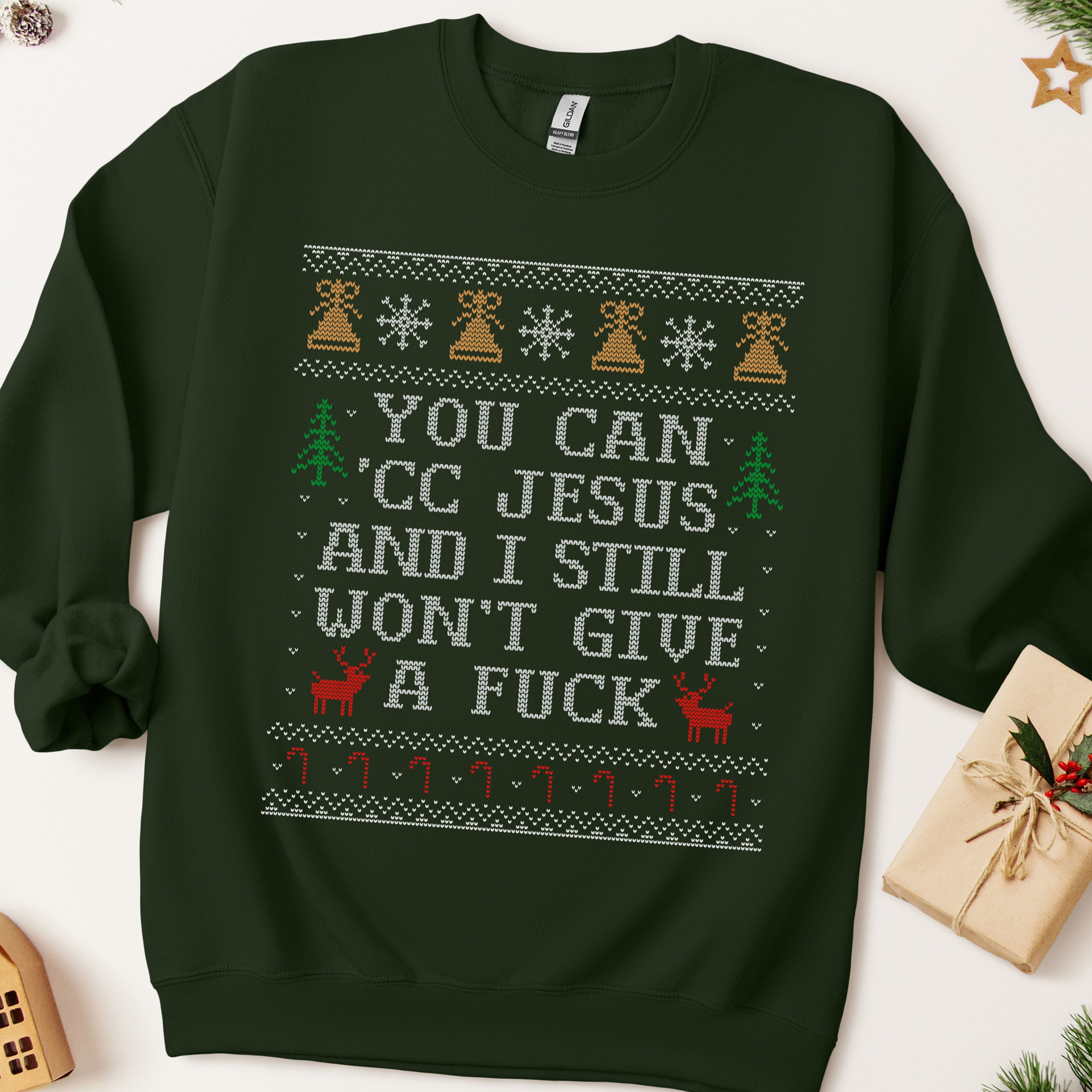 You Can 'CC Jesus Ugly Christmas Sweatshirt