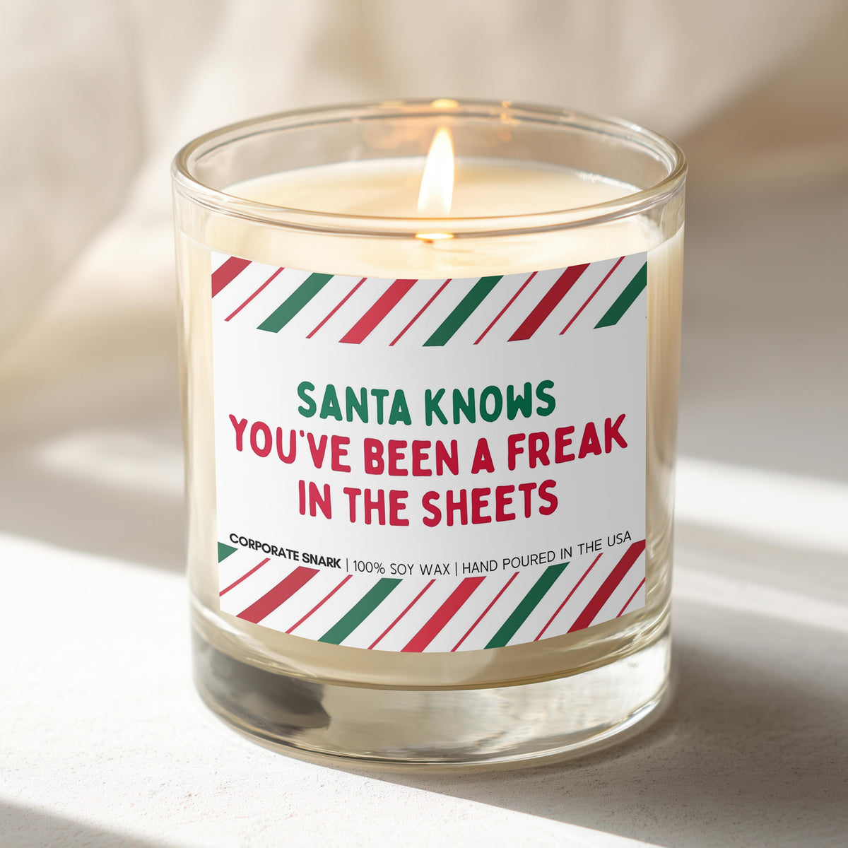 Santa Knows You've Been A Freak In The Sheets Candle