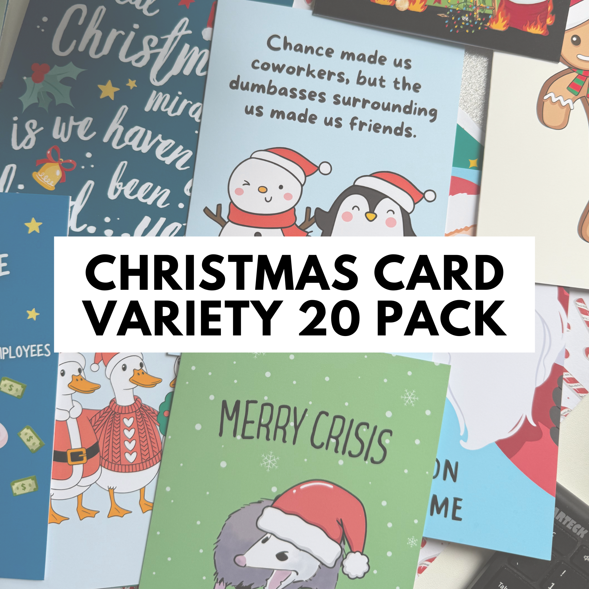 Christmas Card Variety Pack (20 unique cards & envelopes)