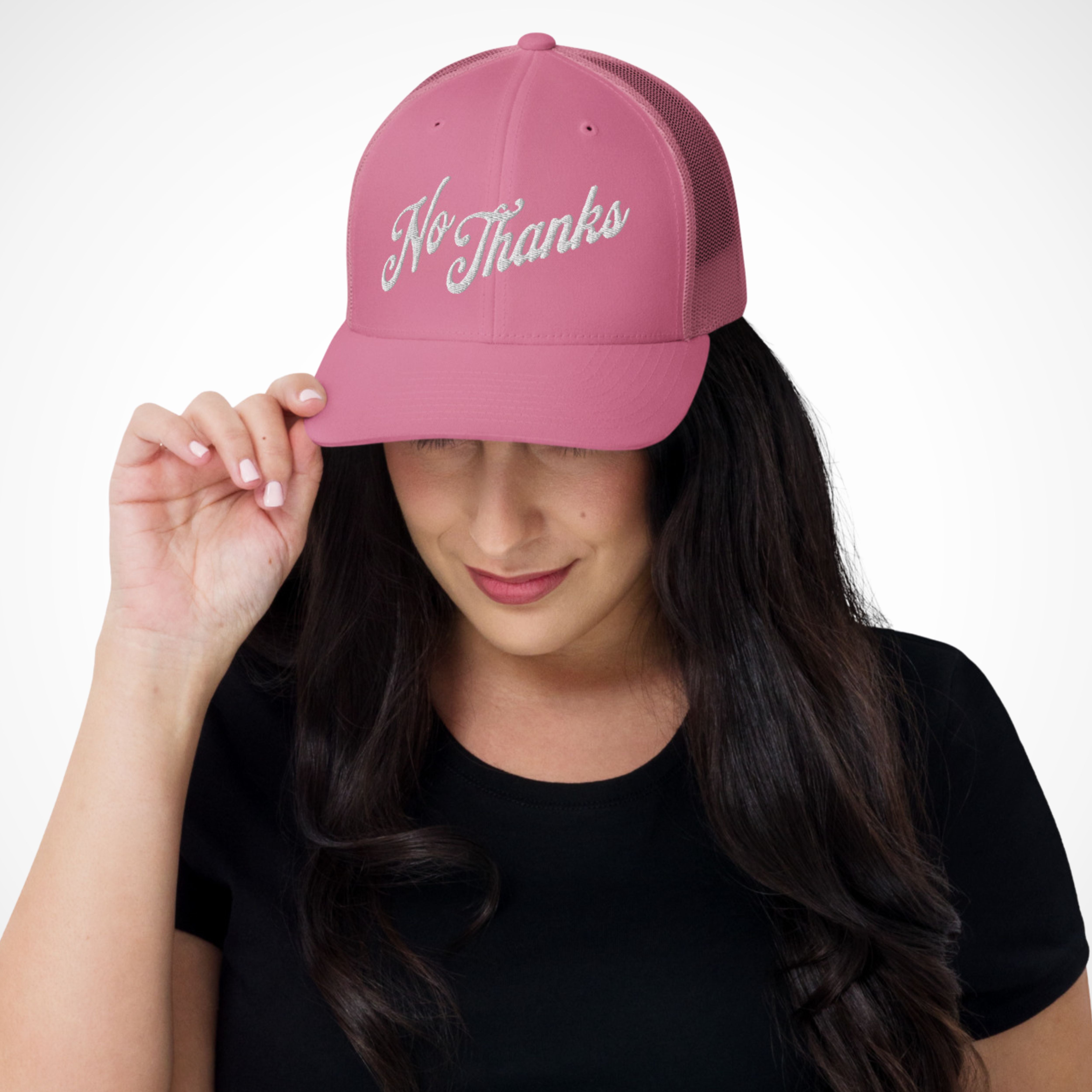 No Thanks Embroidered Hat