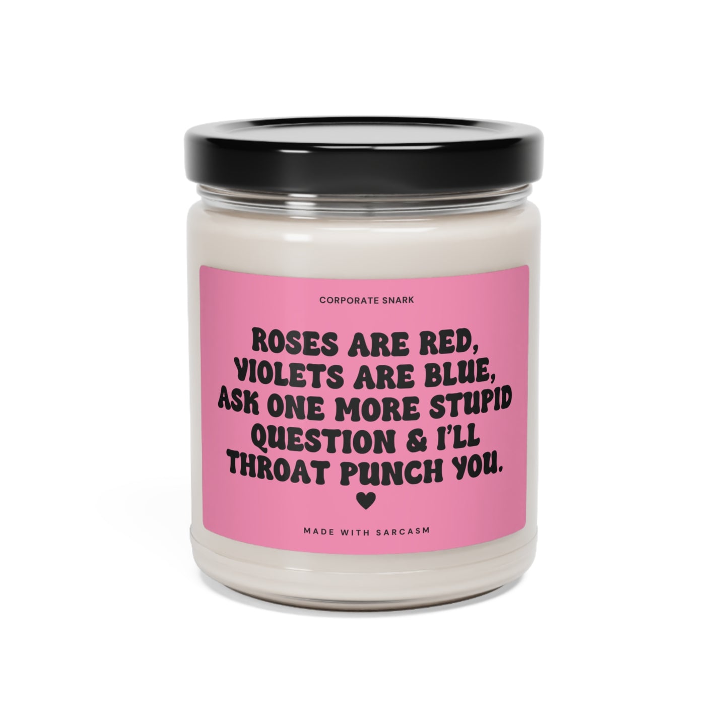 Roses are Red, Violets are Blue Valentine Candle for Coworkers