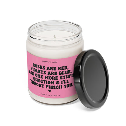 Roses are Red, Violets are Blue Valentine Candle for Coworkers