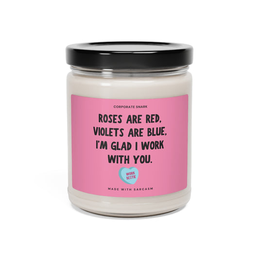 Glad I Work With You Work Bestie Valentine's Day Candle for Coworkers