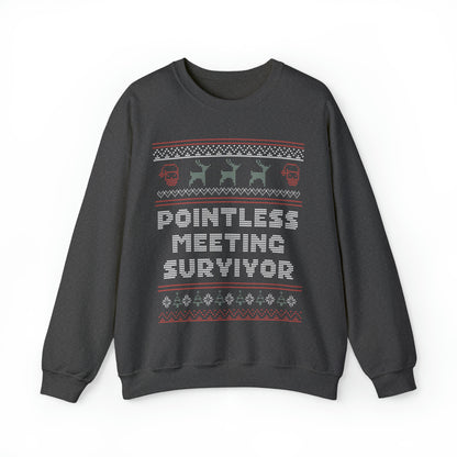 Ugly Christmas Pointless Meeting Survivor Sweatshirt