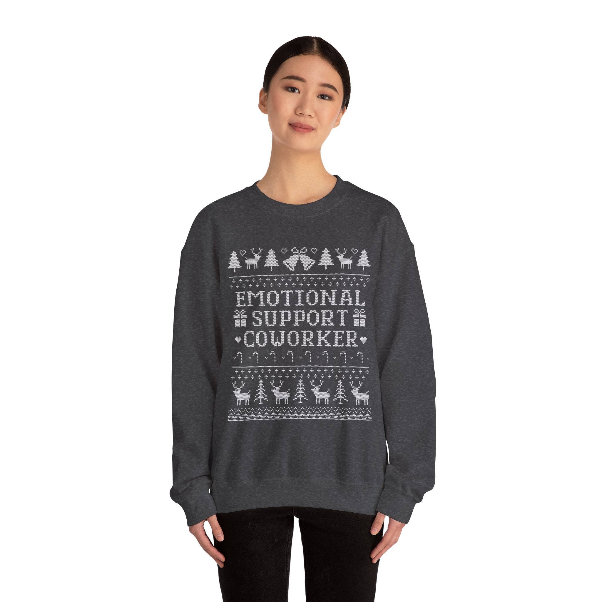Emotional Support Coworker Ugly Christmas Sweatshirt