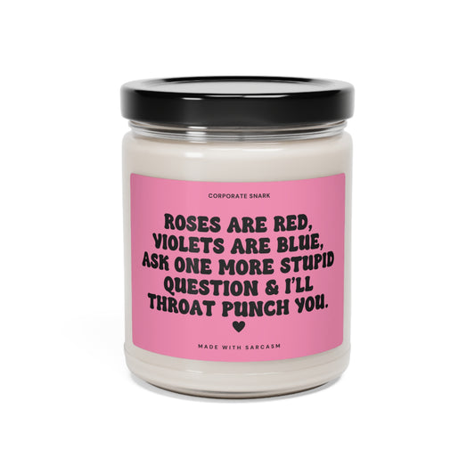 Roses are Red, Violets are Blue Valentine Candle for Coworkers