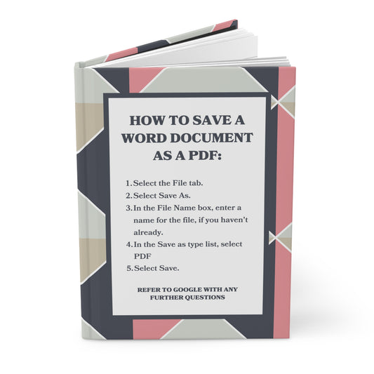 How to Save a Word Document as a PDF Hardcover Journal