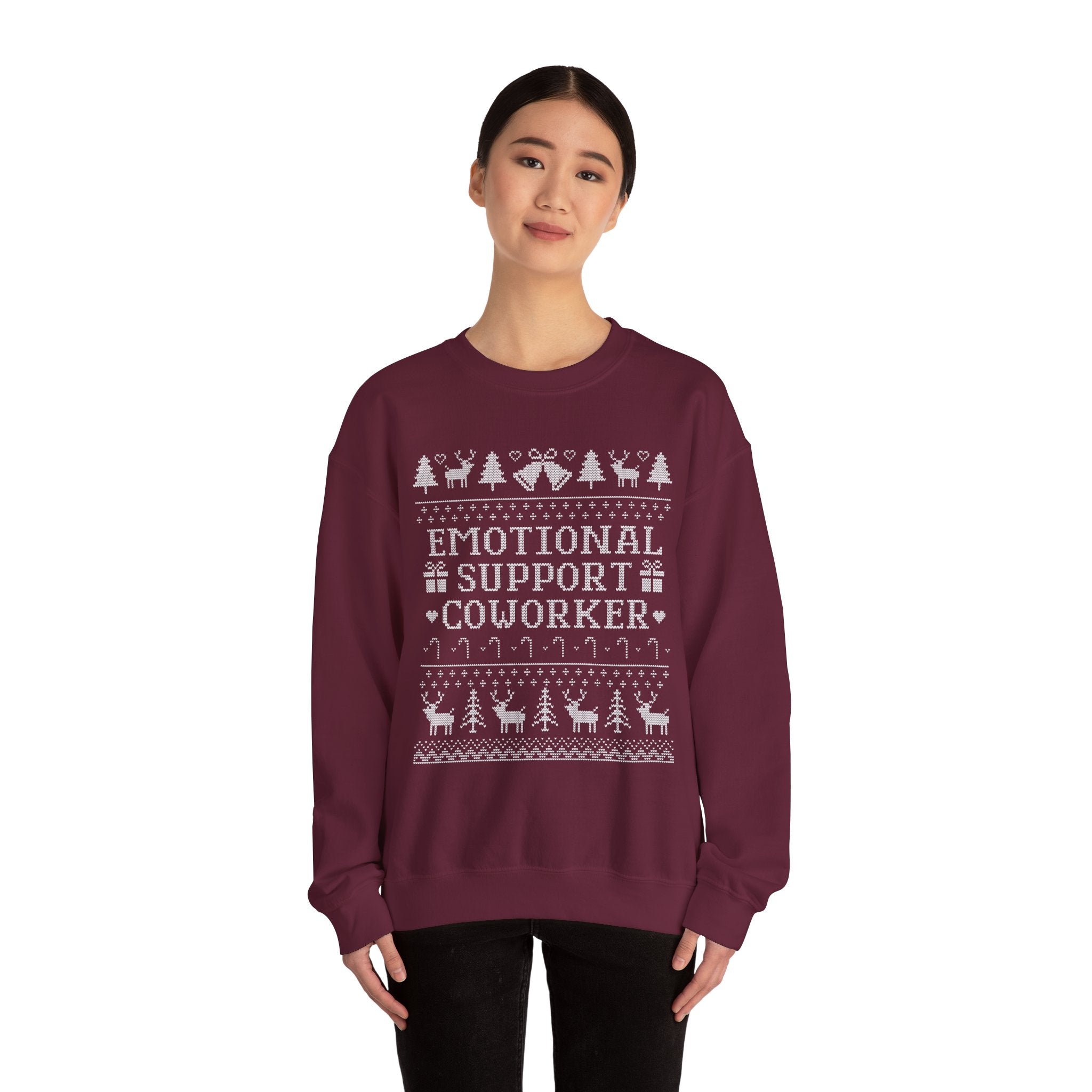 Emotional Support Coworker Ugly Christmas Sweatshirt