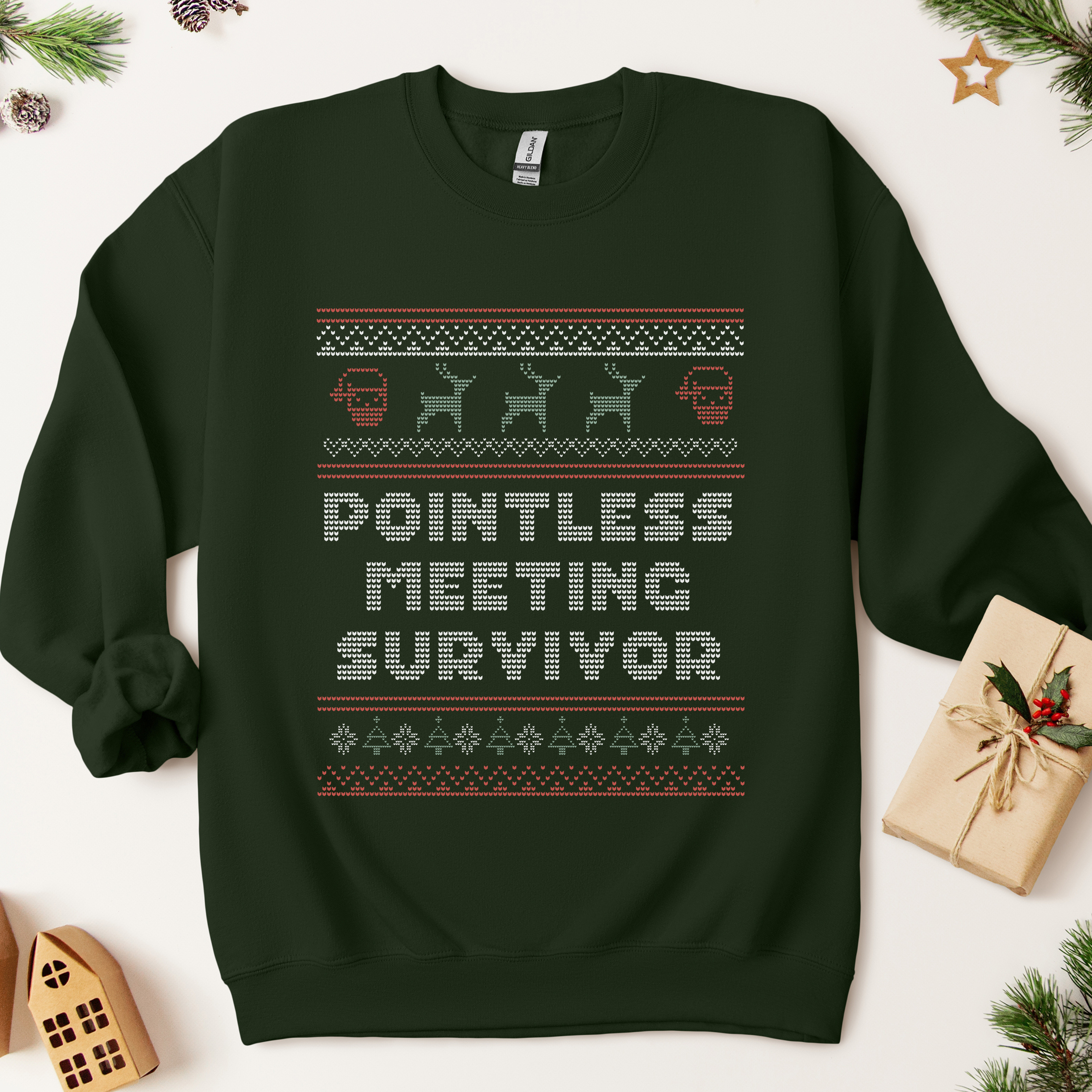 Ugly Christmas Pointless Meeting Survivor Sweatshirt