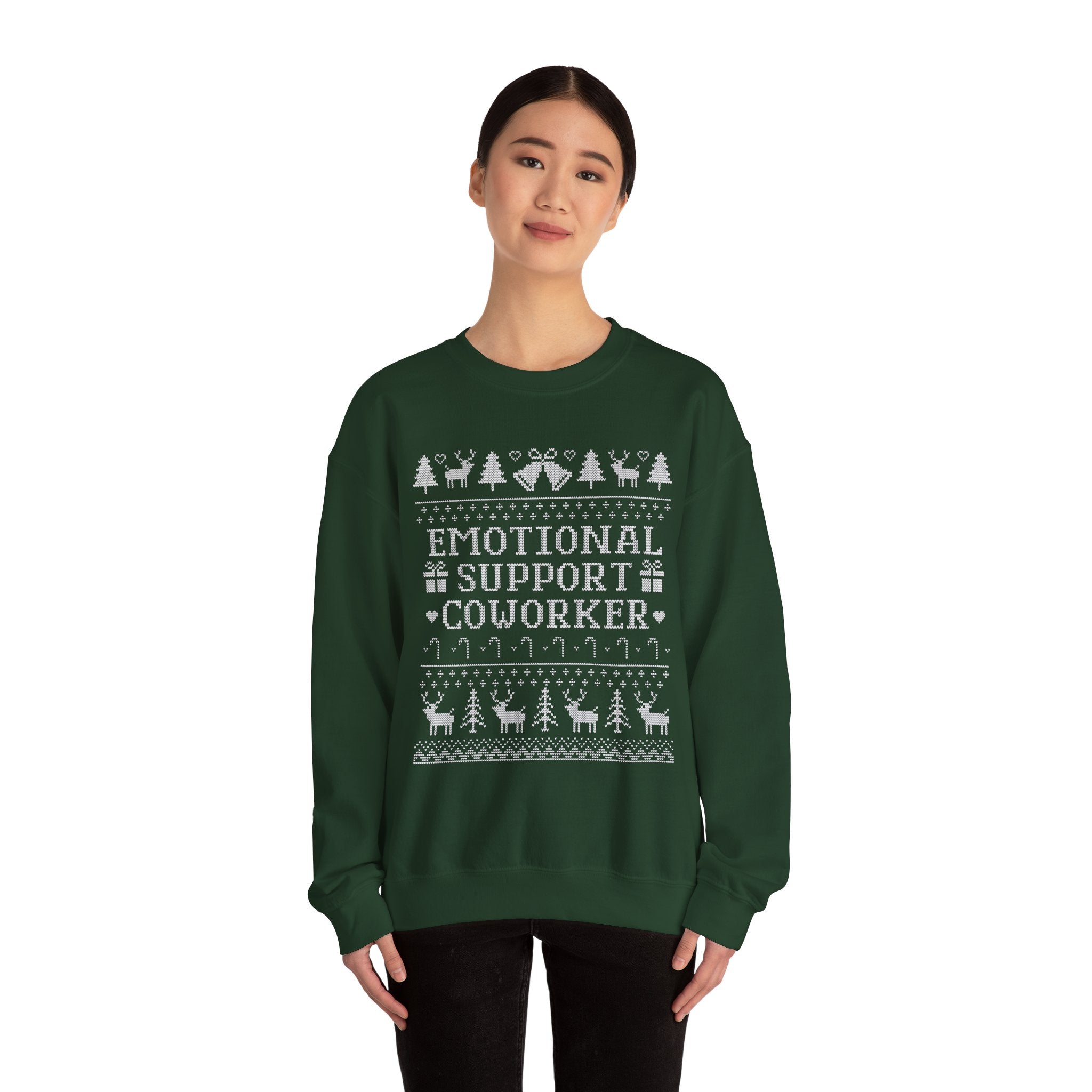 Emotional Support Coworker Ugly Christmas Sweatshirt