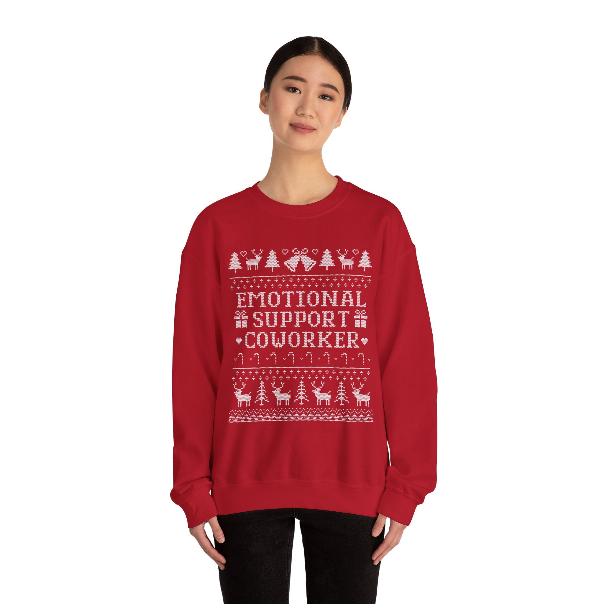Emotional Support Coworker Ugly Christmas Sweatshirt