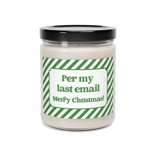 Per My Last Email Merry Christmas Candle