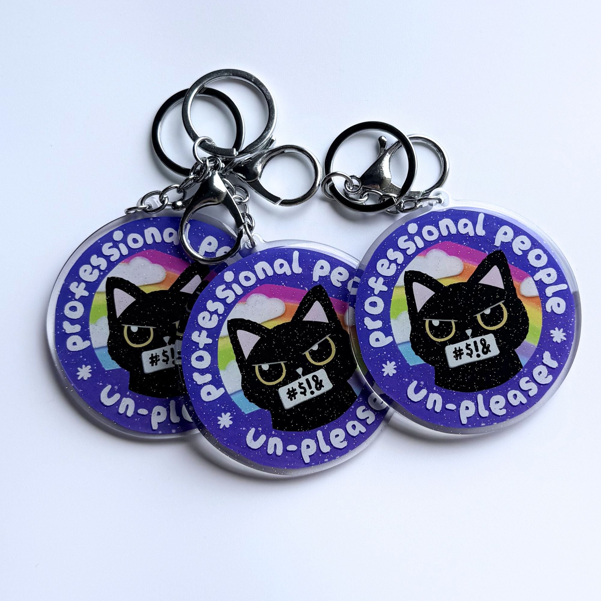 Professional People Unpleaser Glitter Keychain