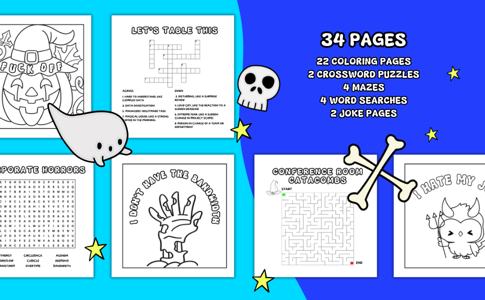 Work Sucks Spooky Edition: VOL 1 Sweary Coloring & Activity Book