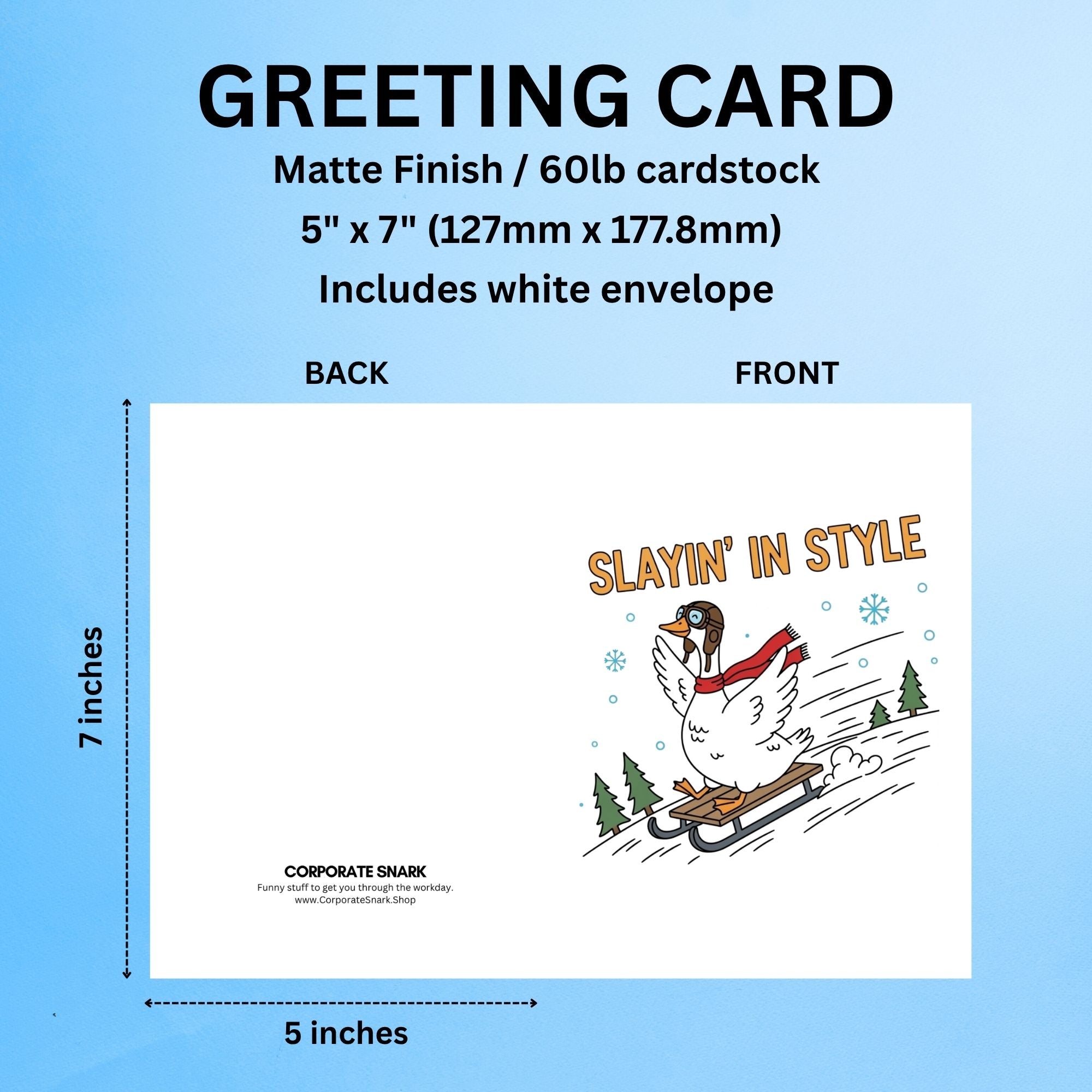 Slayin' In Style Silly Goose Christmas Card