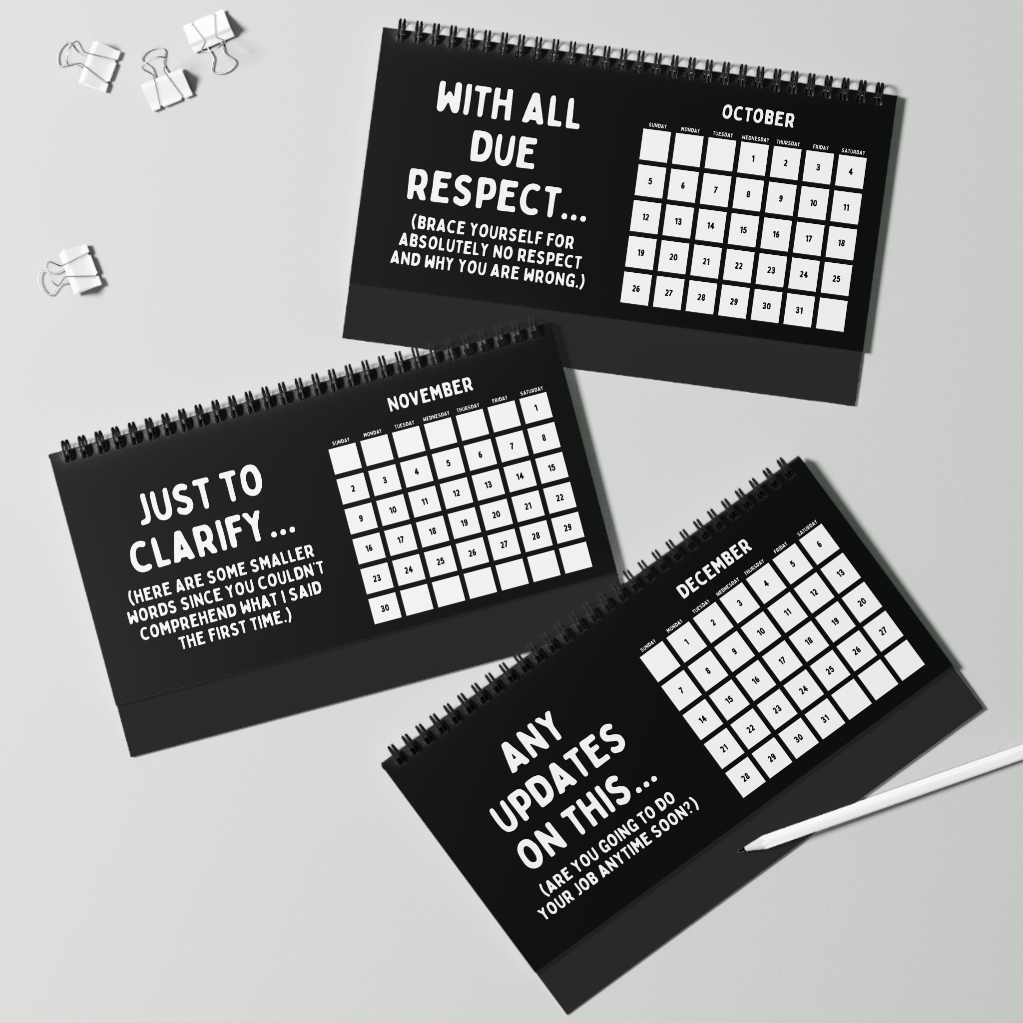 2025 Per My Last Email Sarcastic Desk Calendar Black