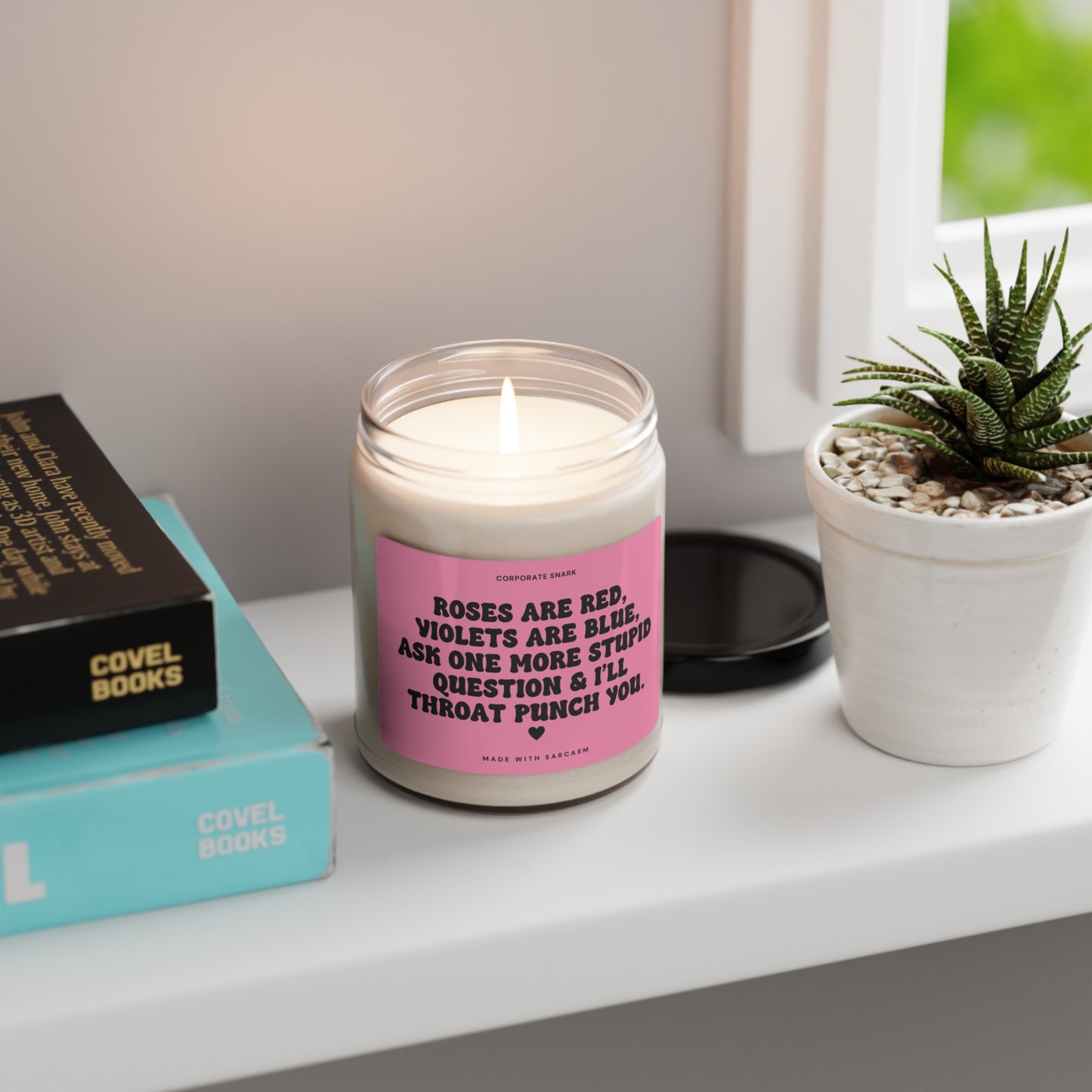 Roses are Red, Violets are Blue Valentine Candle for Coworkers